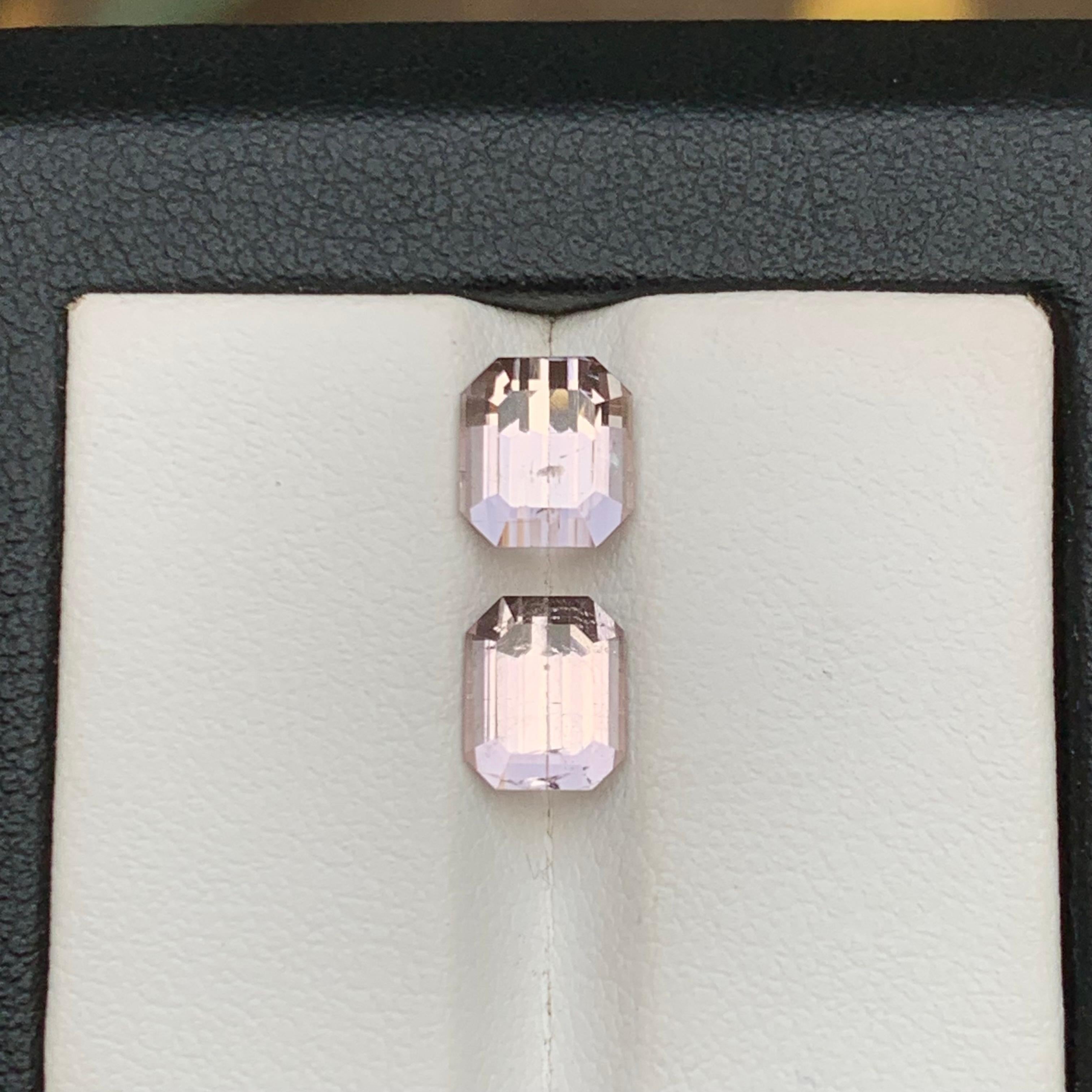 Light Pink Natural Tourmaline Loose Gemstone 3.50 Carat Emerald Cut for Jewelry For Sale 7