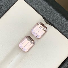 Gemma sciolta di tormalina naturale rosa chiaro da 3,50 carati con taglio smeraldo per gioielli