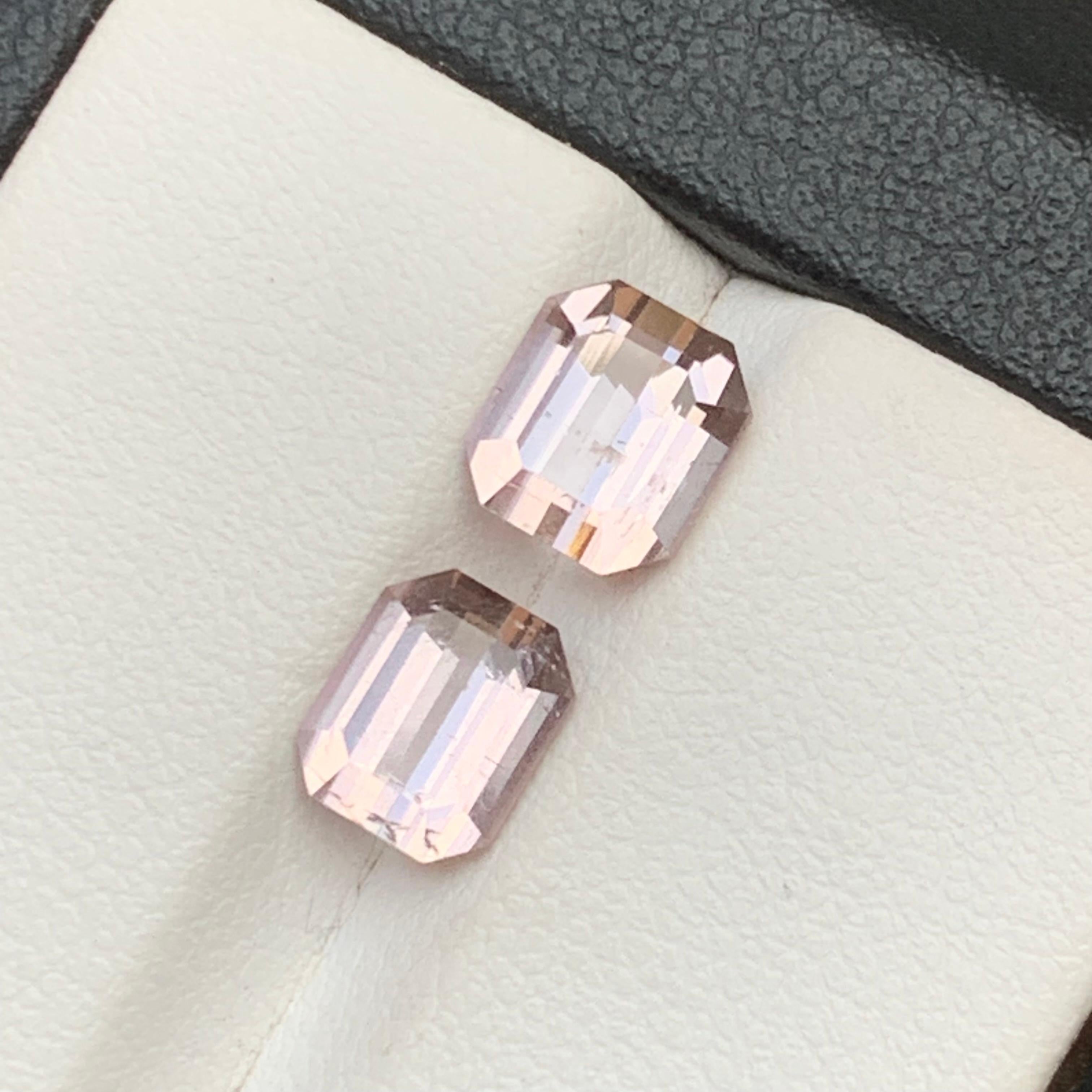 Light Pink Natural Tourmaline Loose Gemstone 3.50 Carat Emerald Cut for Jewelry In New Condition For Sale In Peshawar, PK