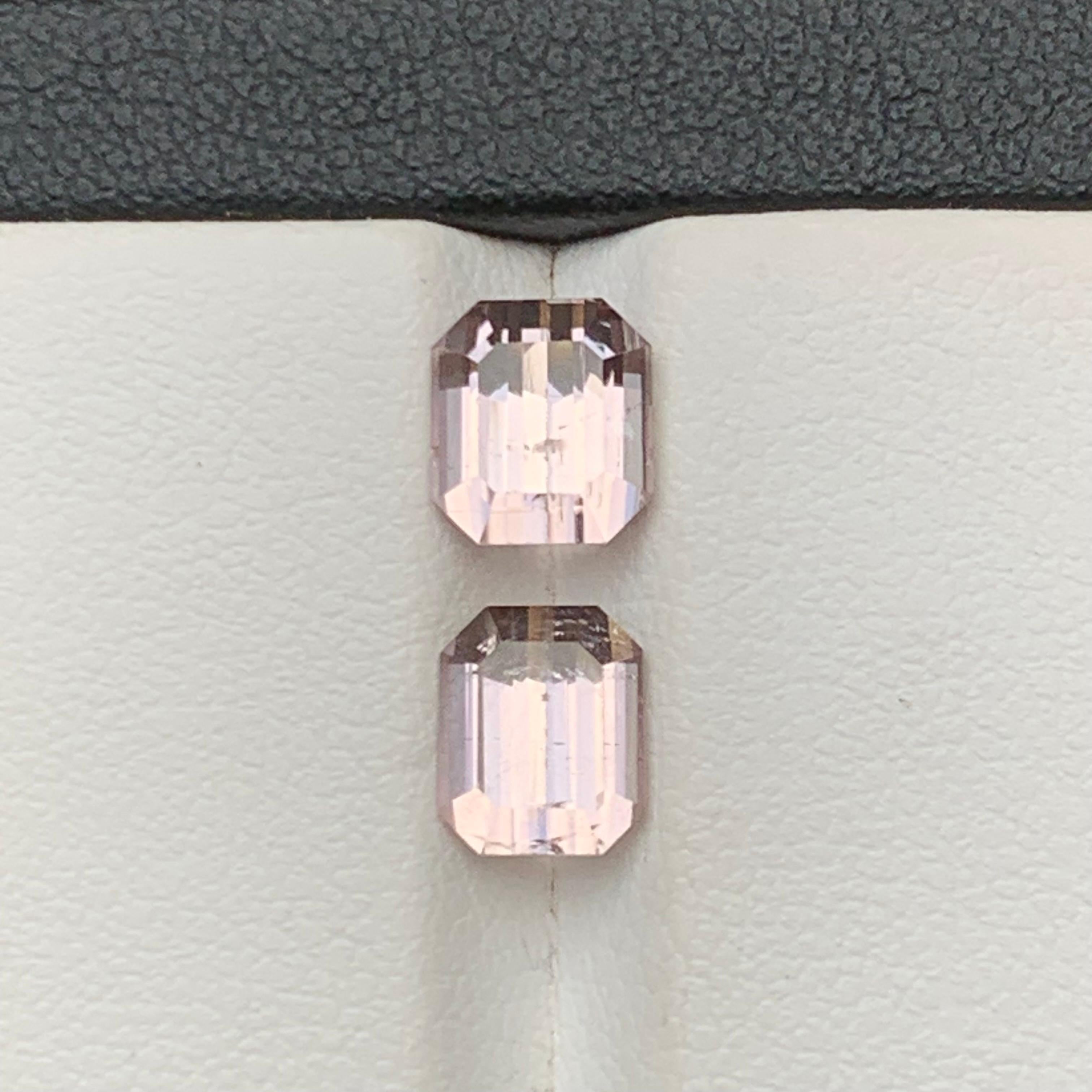 Light Pink Natural Tourmaline Loose Gemstone 3.50 Carat Emerald Cut for Jewelry For Sale 2