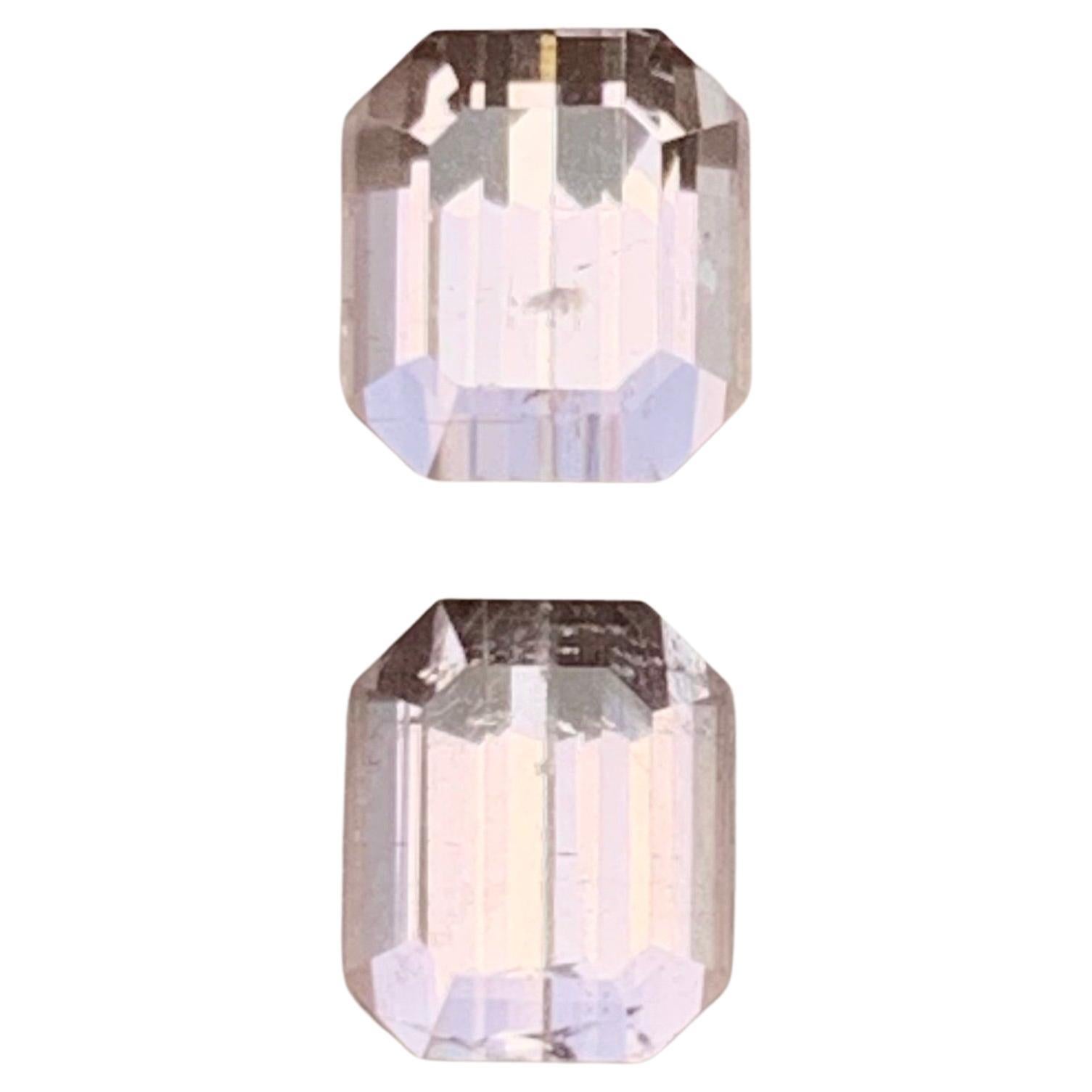 Gema suelta de turmalina natural rosa claro de 3,50 quilates talla esmeralda para joyería
