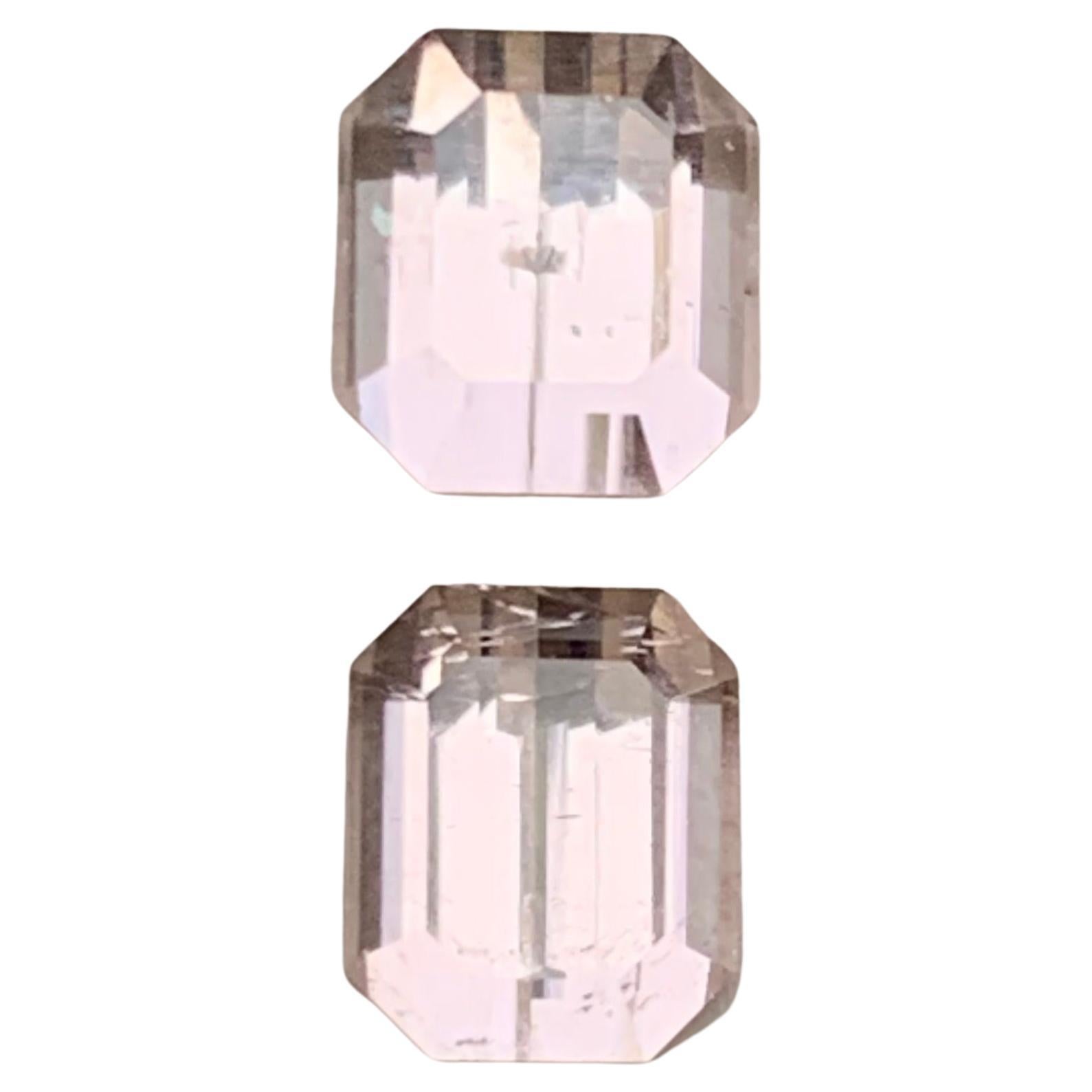 Gemma sciolta di tormalina naturale rosa chiaro da 3,50 carati con taglio smeraldo per gioielli