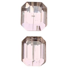 Gemma sciolta di tormalina naturale rosa chiaro da 3,50 carati con taglio smeraldo per gioielli