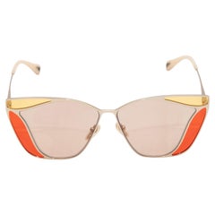 Hellrosa & Orange Chloe Metall Cat-Eye-Sonnenbrille aus Metall