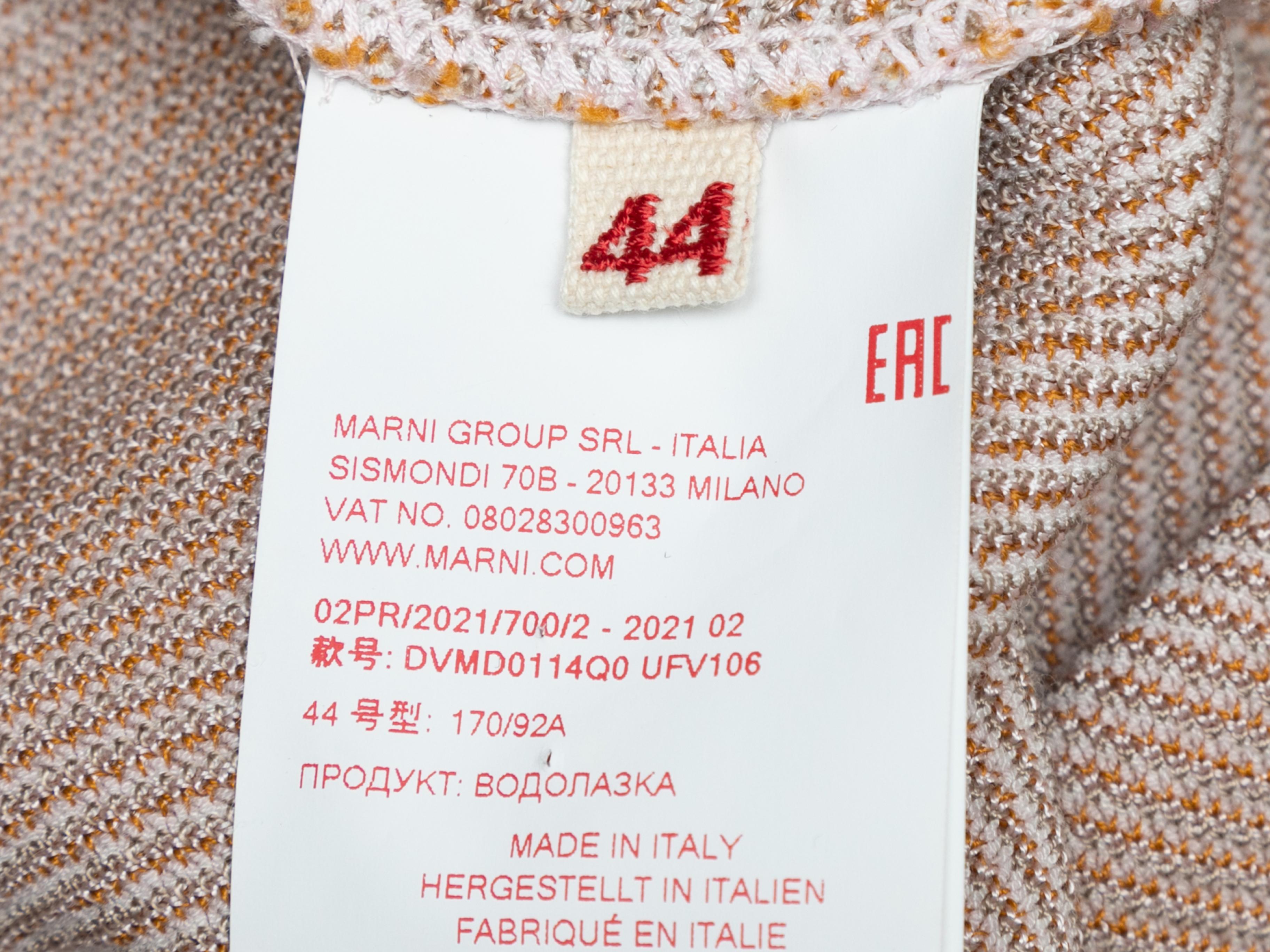 Light Pink & Orange Knit Half-Zip Sweater Size EU 44 In Good Condition For Sale In New York, NY