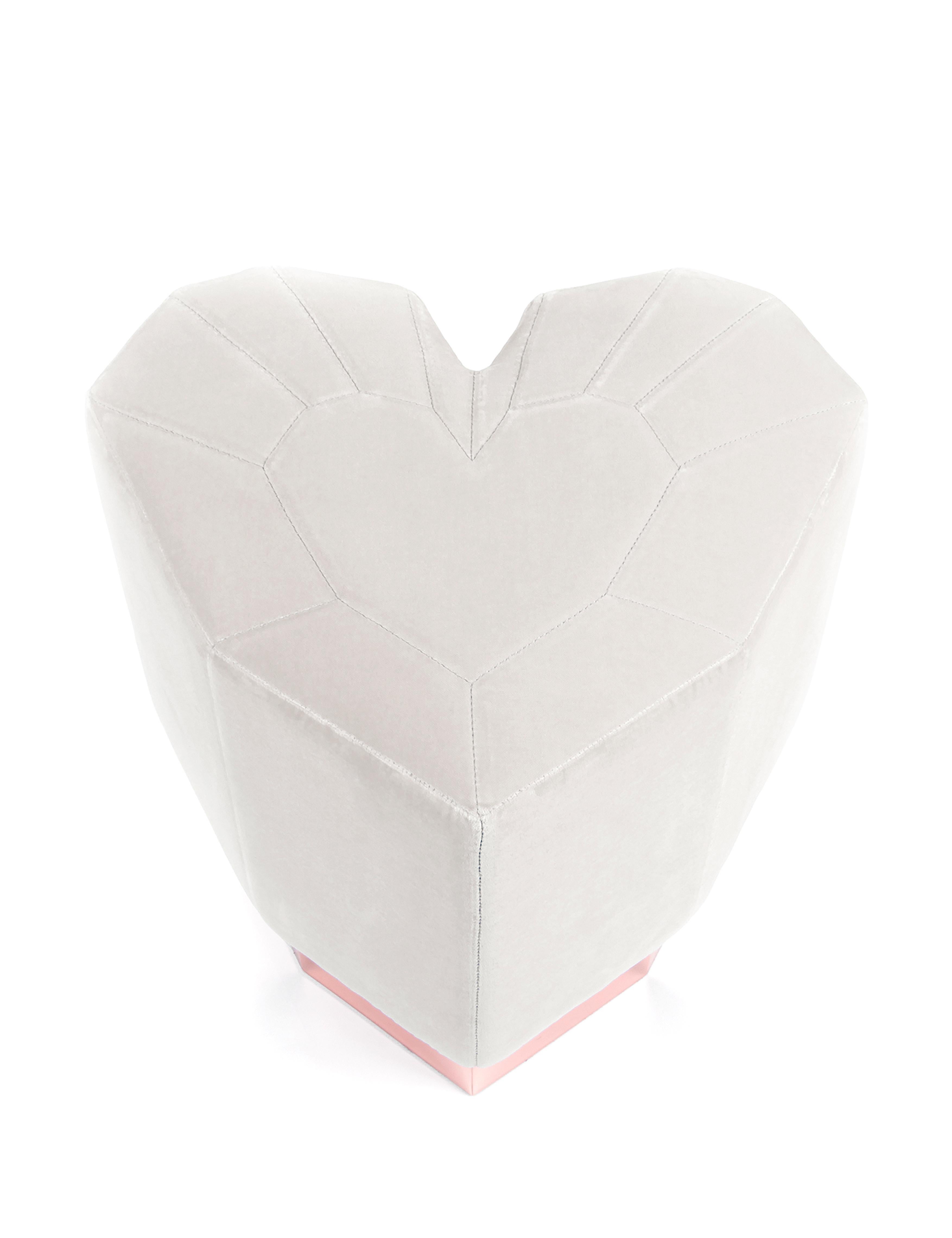Light Pink Queen Heart Stool by Royal Stranger For Sale 6