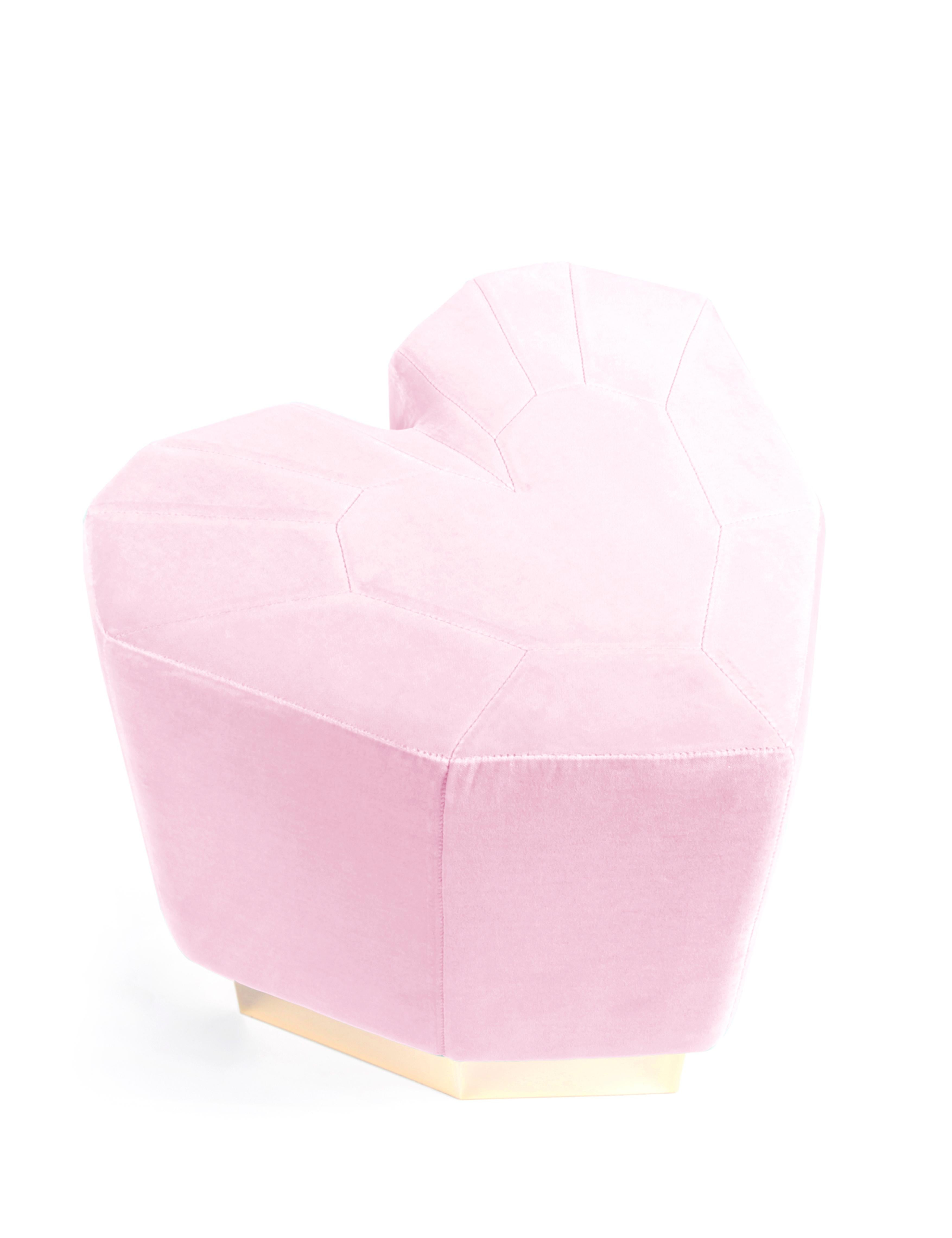 Contemporary Light Pink Queen Heart Stool by Royal Stranger
