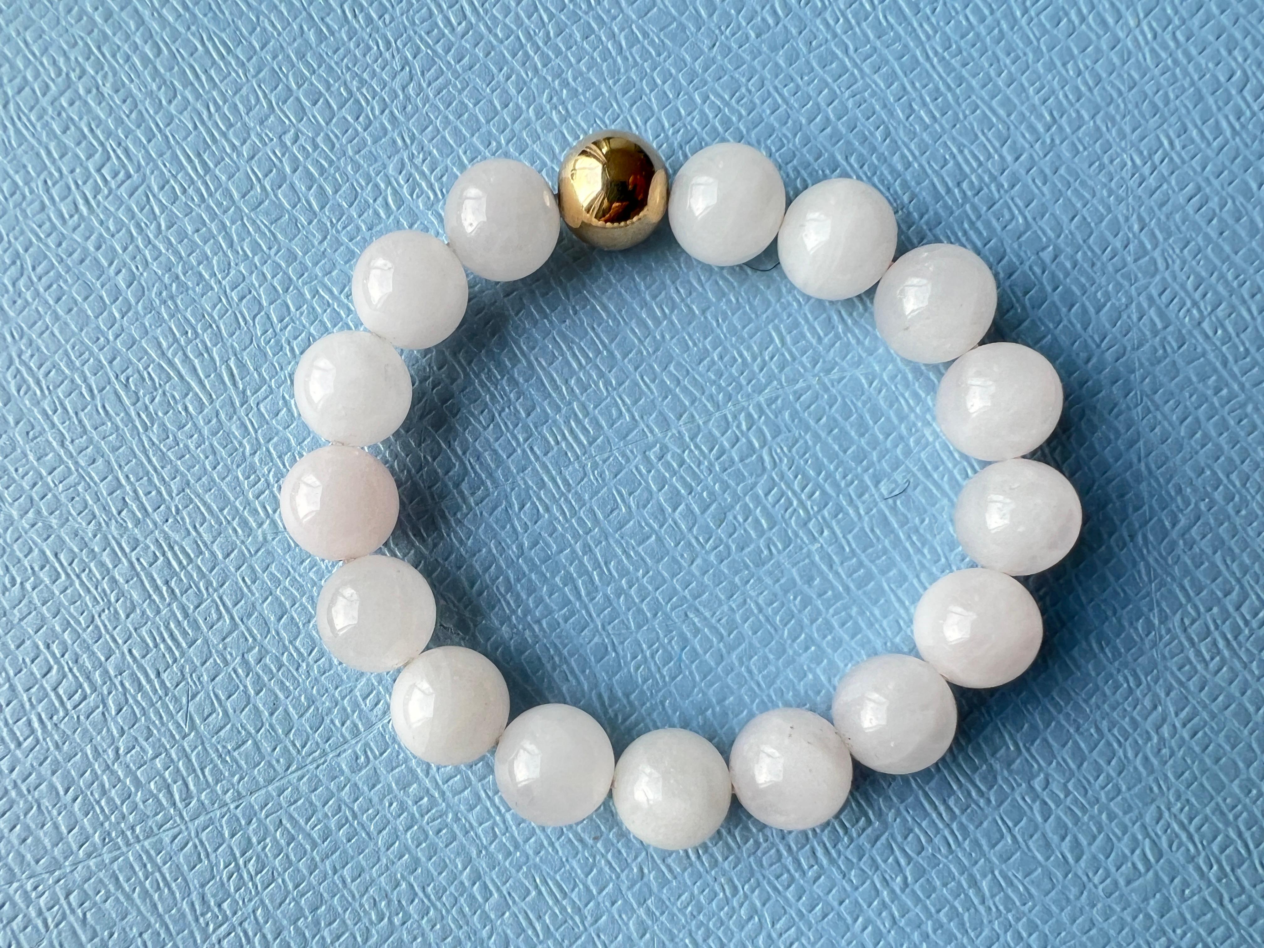 Bracciale con perline di quarzo rosa In condizioni Nuovo in vendita a Los Angeles, CA
