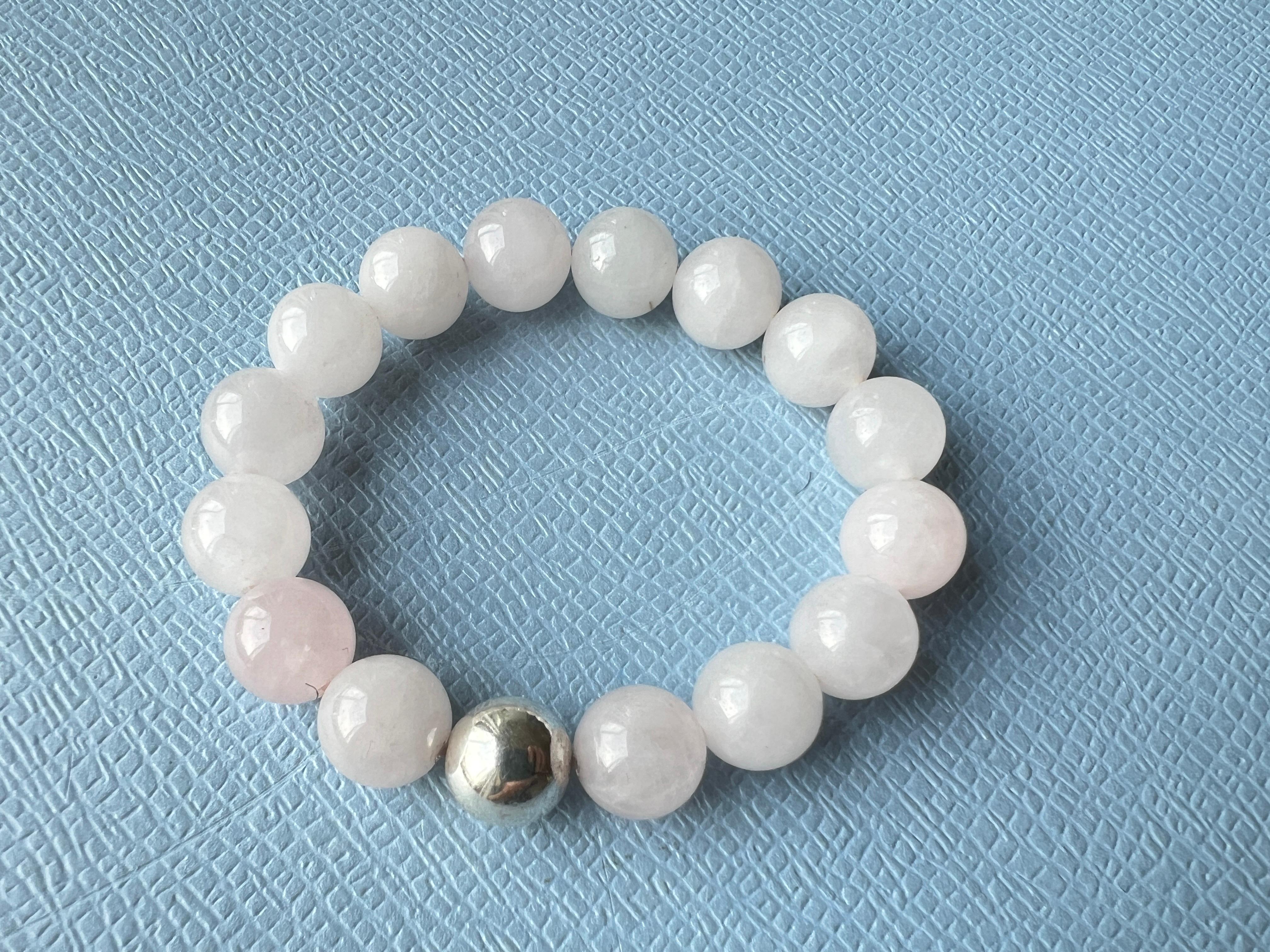 Contemporaneo Bracciale di quarzo rosa A. Silver in vendita