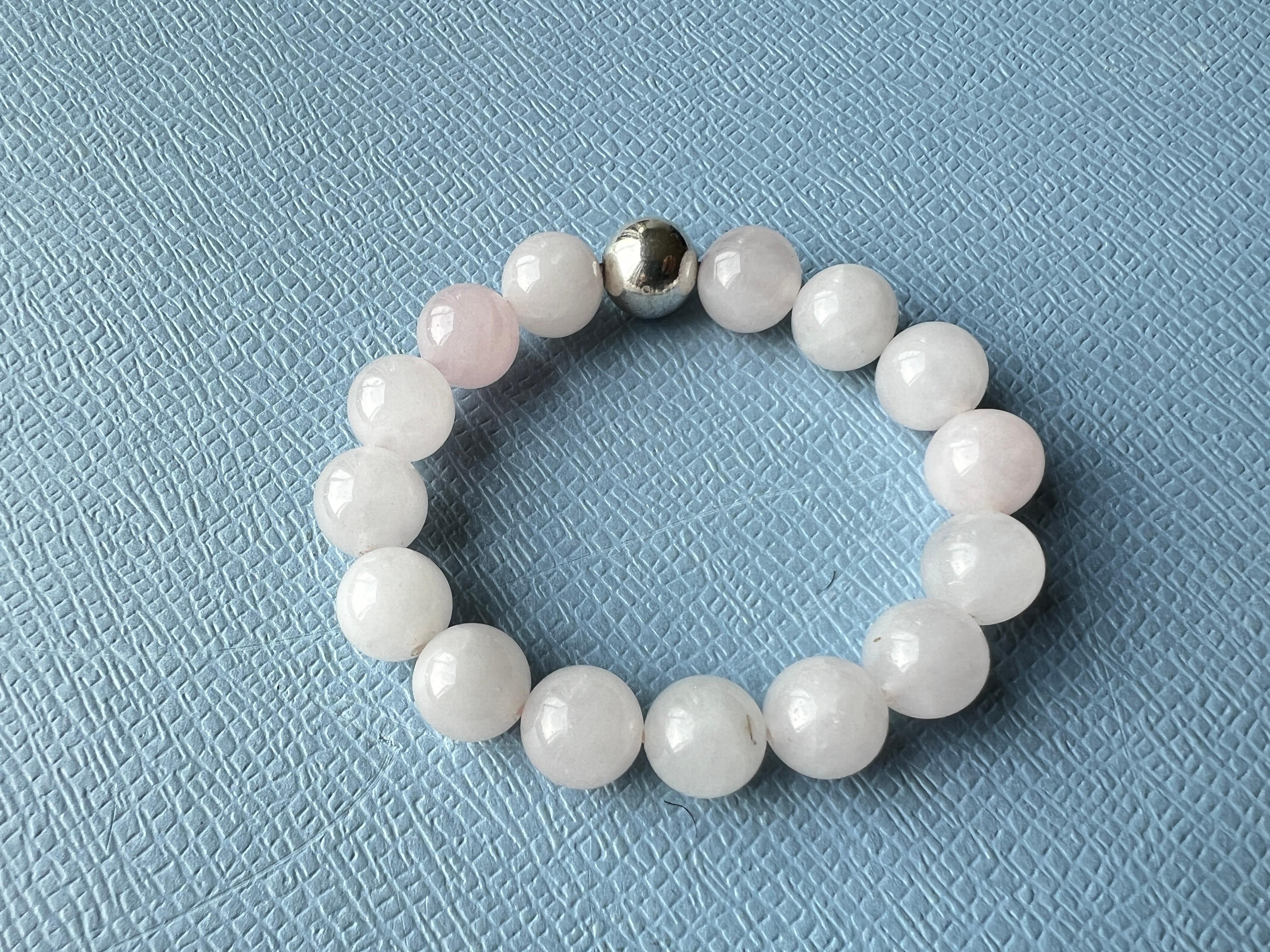 da uomo o donna Bracciale di quarzo rosa A. Silver in vendita