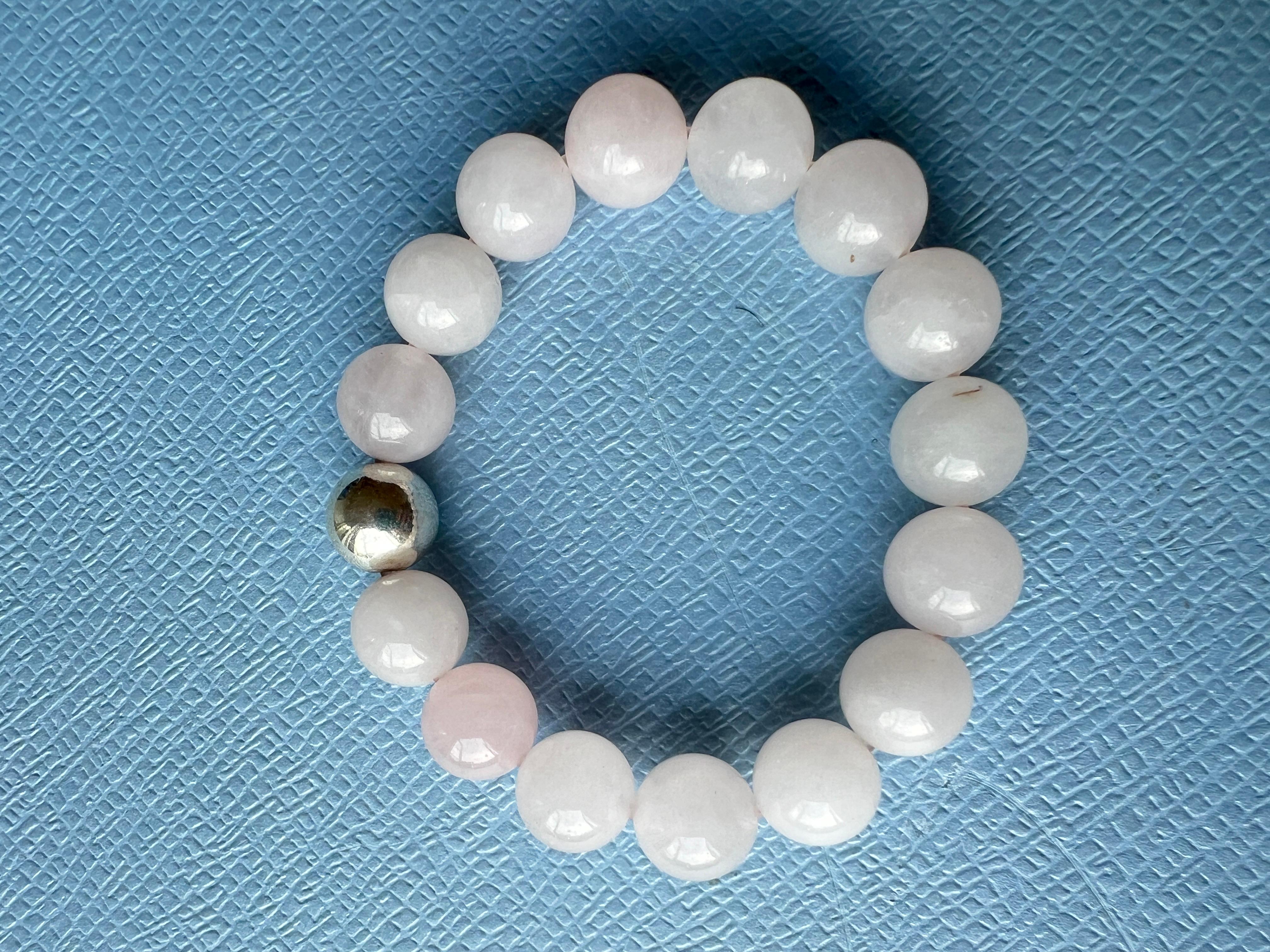 Bracciale di quarzo rosa A. Silver in vendita 1