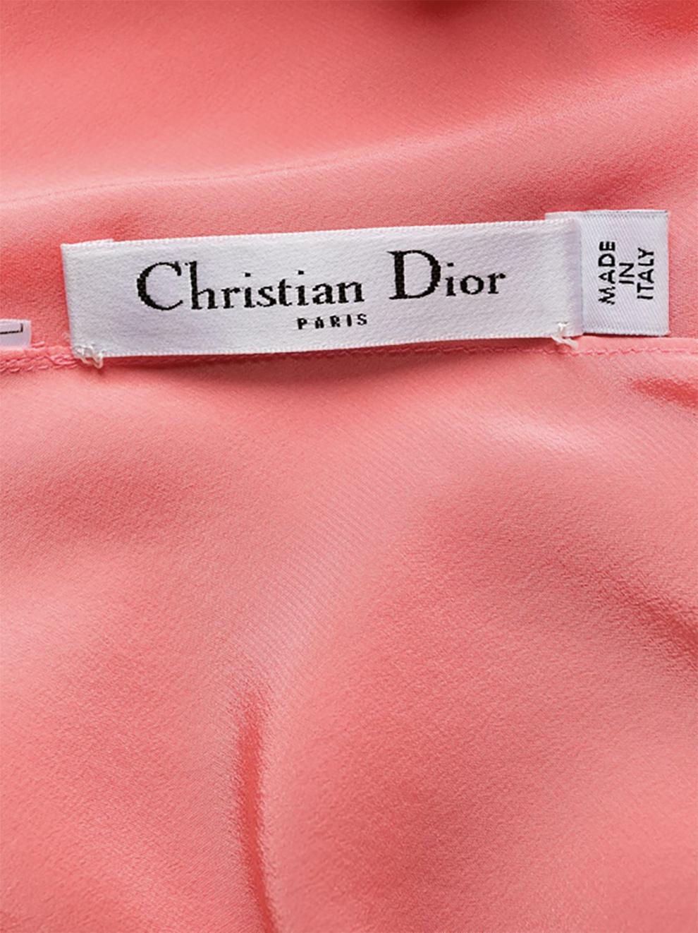Light Pink Silk Cristian Dior Cocktail Dress 1