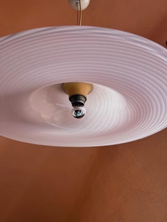Light pink swirl Murano glass pendant light, 1970