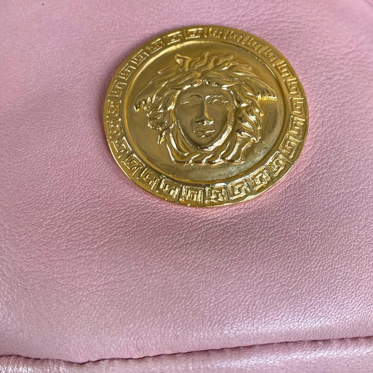 Gianni Versace Couture Light Pink Vintage Fanny Pack Medusa Bum Bag For Sale  at 1stDibs