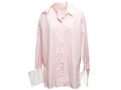 Light Pink & White Loewe Cotton Button-Up Top Size IT 36