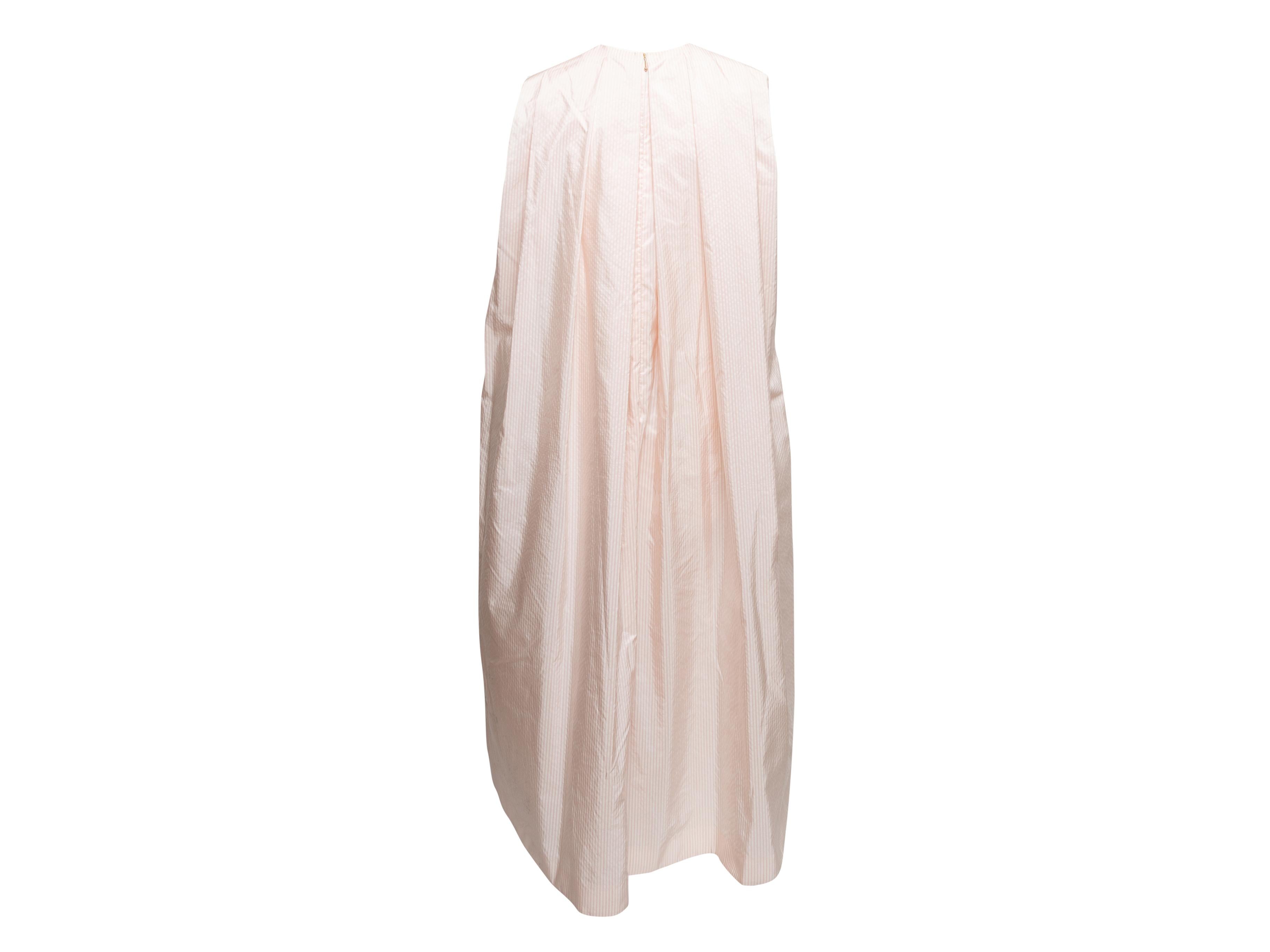 Light Pink & White Thom Browne Silk Seersucker Sleeveless Dress Size EU 44 For Sale 2