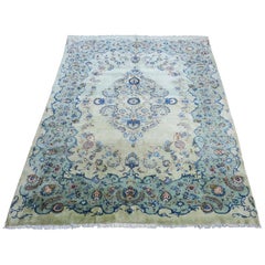 Light Pistachio Green Kashan Carpet Midcentury