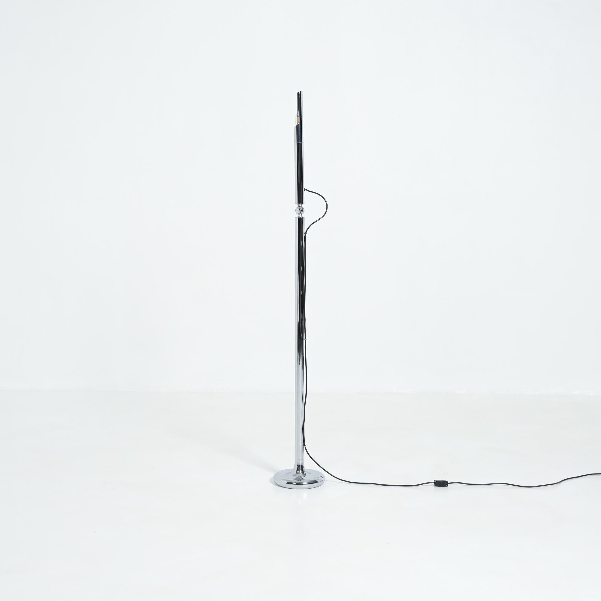 Chrome Light Pole Floor Lamp by Ingo Maurer for M Design For Sale