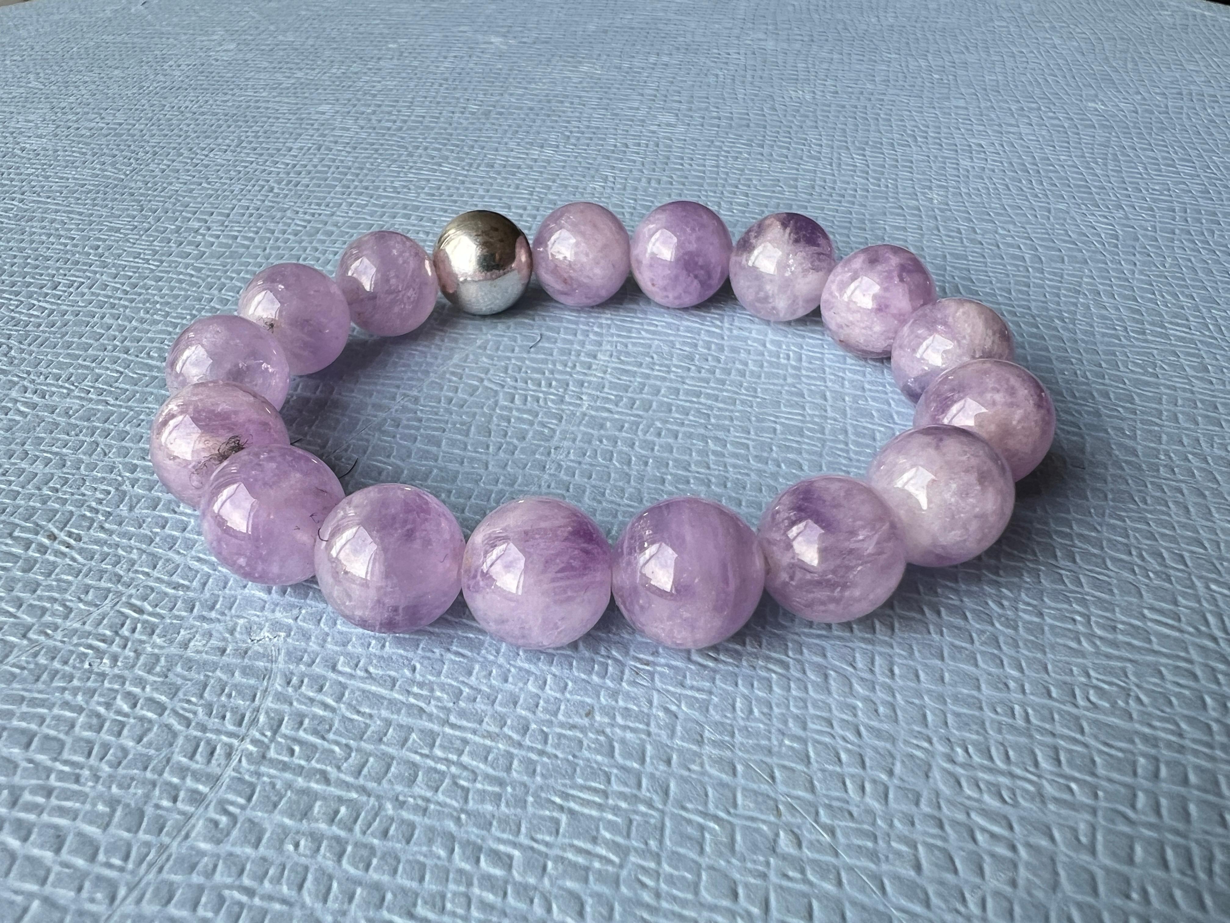 Amhetyst Perlenarmband Silber im Angebot 1