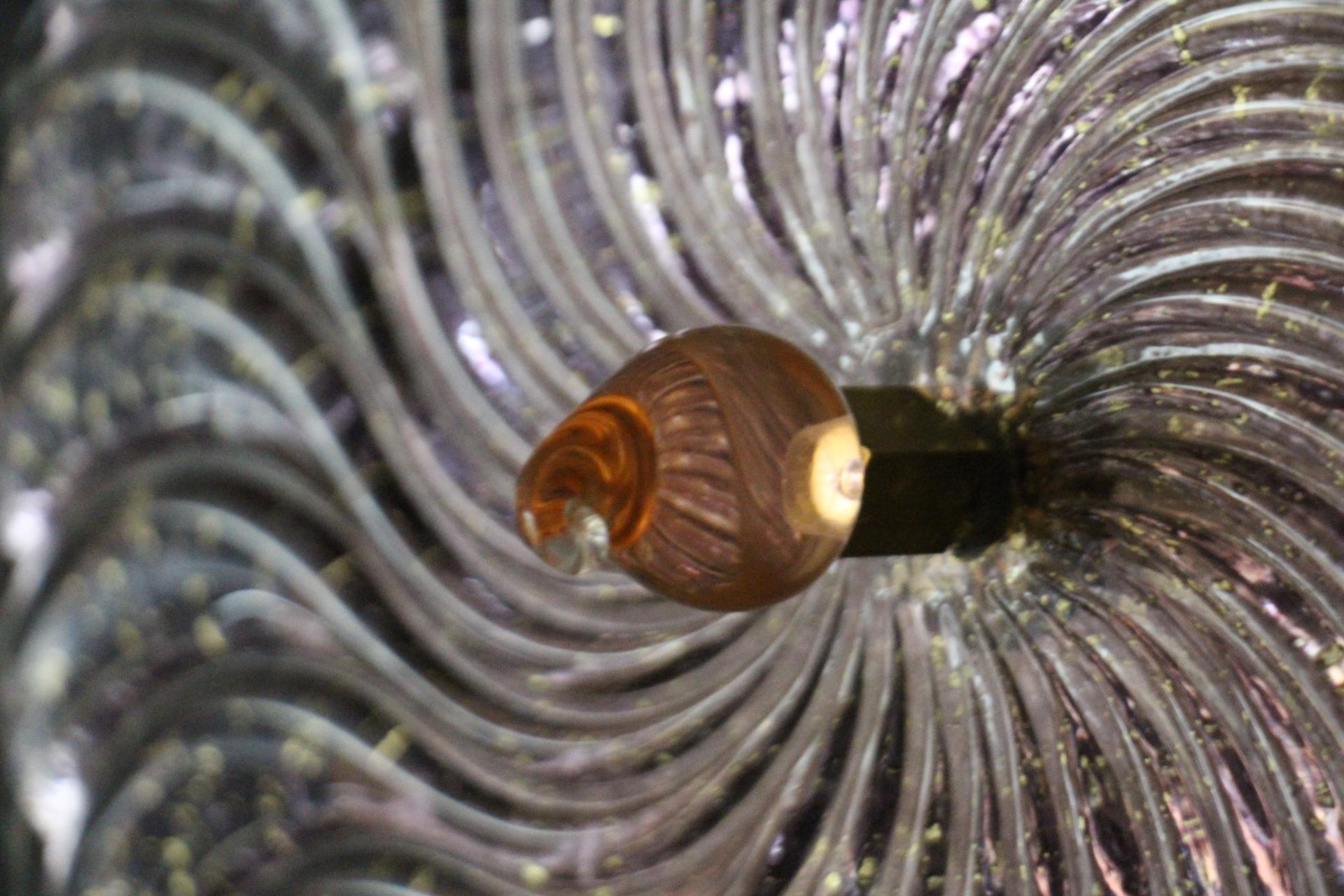 Contemporary Light Purple and Golden Murano Glass Wall Lights In Large Disc Shape For Sale