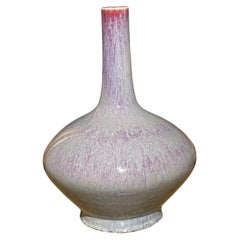 Light Purple Mottled Glaze Funnel Neck Shape Ceramic Vase, China, Contemporary