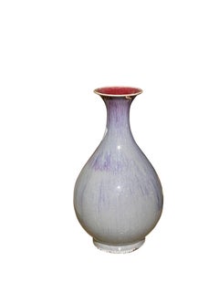 Light Purple Mottled Glaze Tulip Shaped Ceramic Vase, China, Contemporary