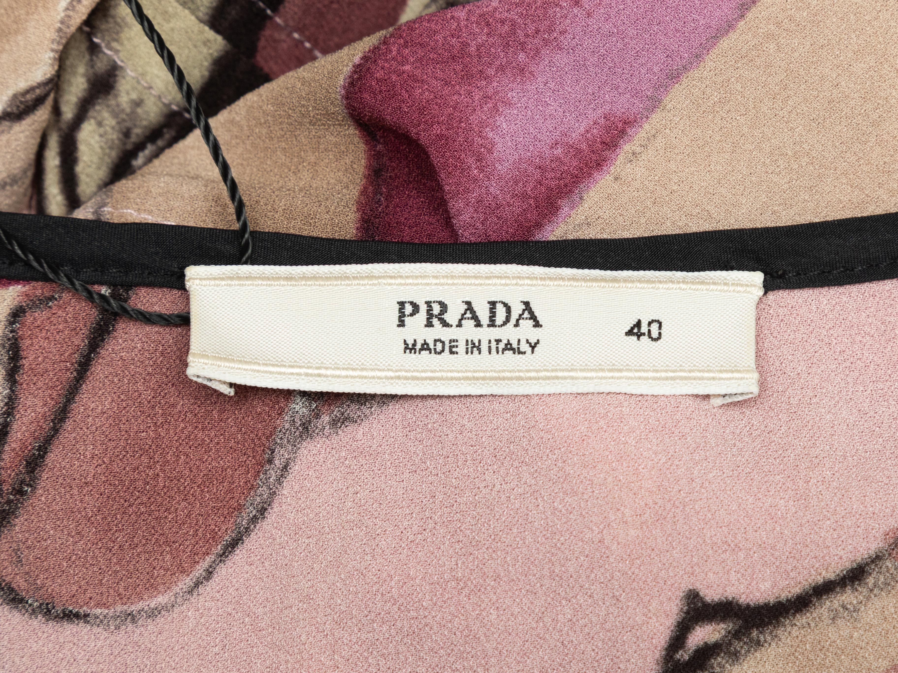 Robe en soie violette et multicolore Prada printemps/été 2008 A James Jean IT 40 en vente 1