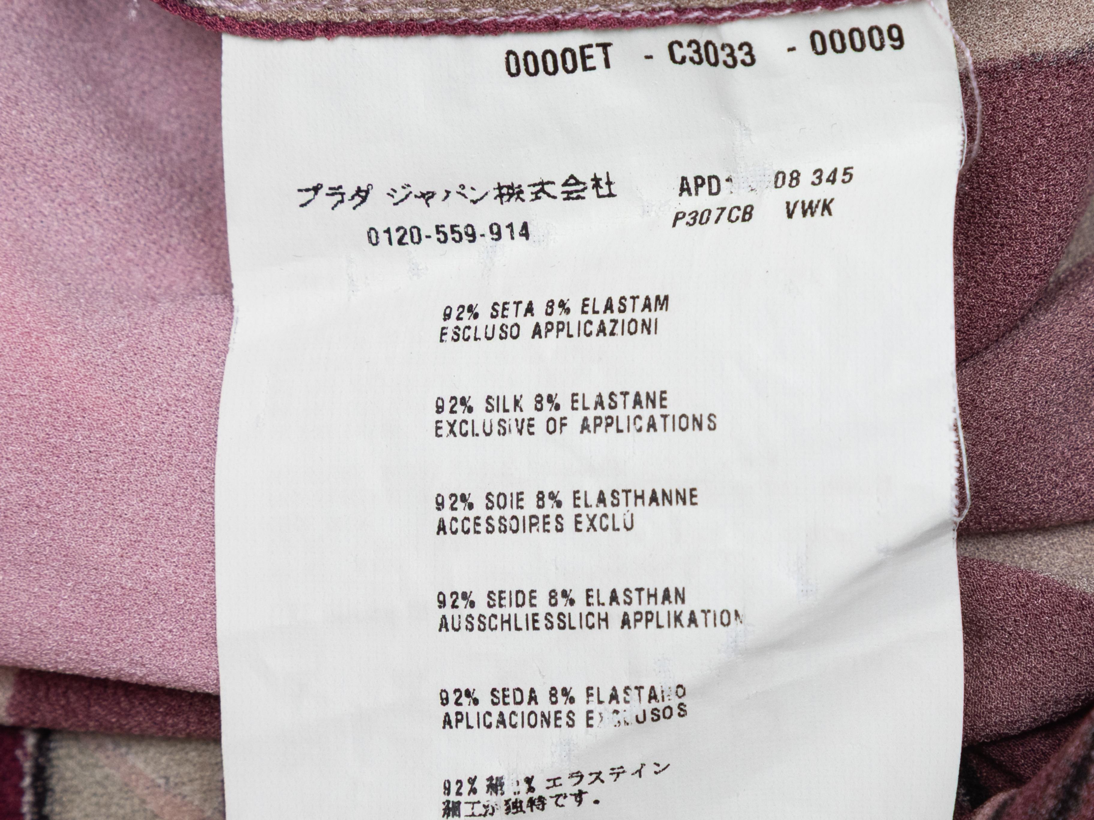 Robe en soie violette et multicolore Prada printemps/été 2008 A James Jean IT 40 en vente 2