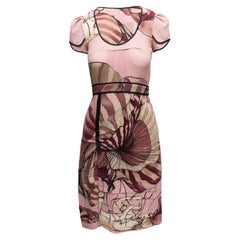 Light Purple & Multicolor Prada Spring/Summer 2008 James Jean Silk Dress IT 40
