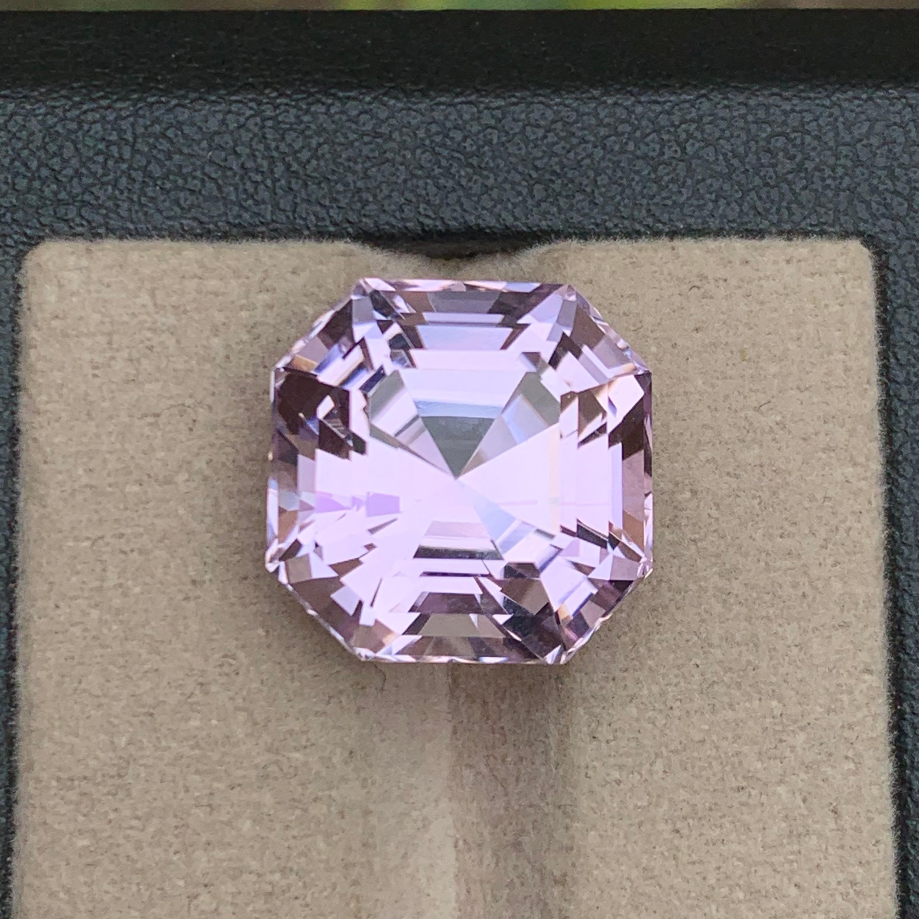 Light Purplish Pink Natural Kunzite Gemstone, 21.55 Ct Asscher Cut for Pendant  For Sale 6