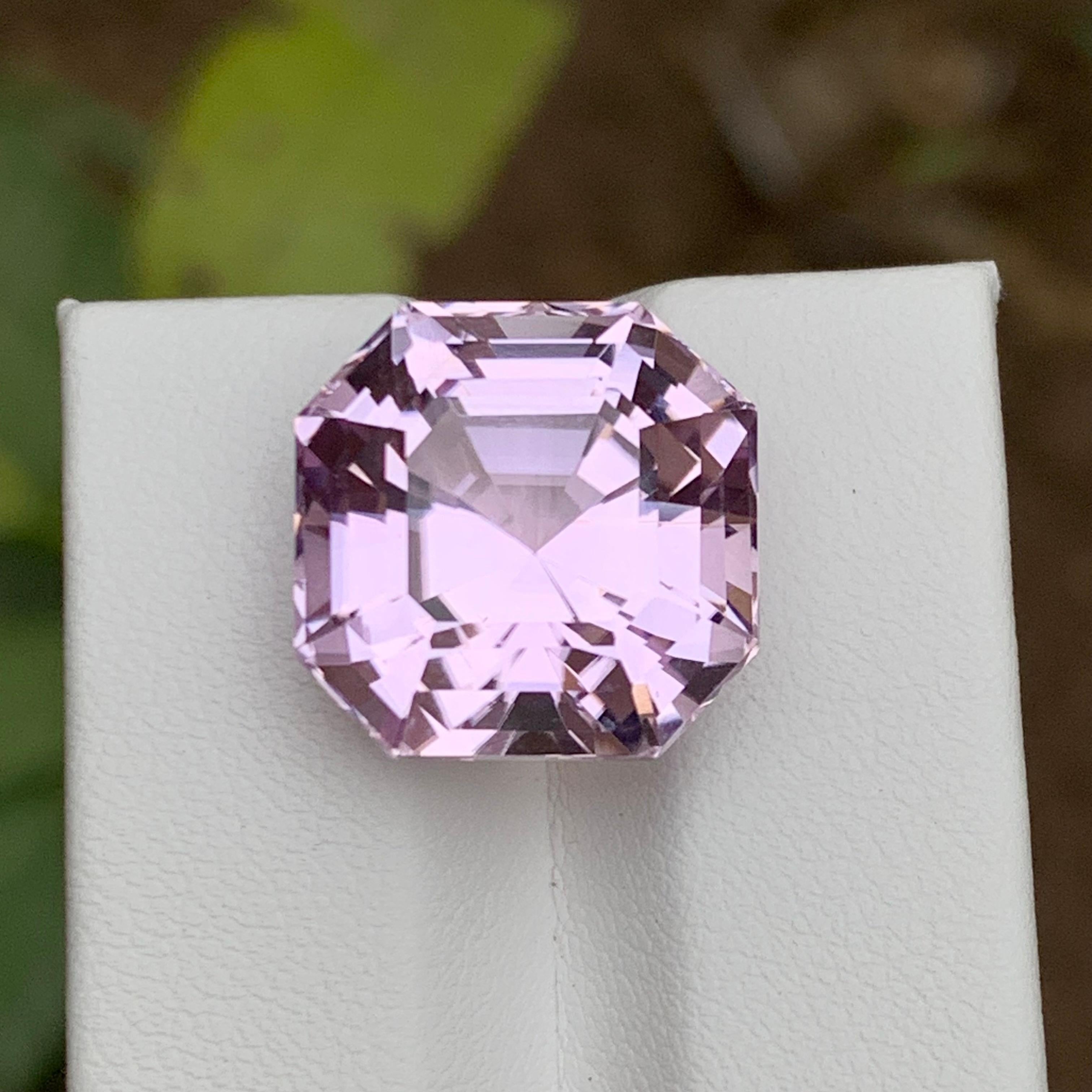 Light Purplish Pink Natural Kunzite Gemstone, 21.55 Ct Asscher Cut for Pendant  For Sale 7