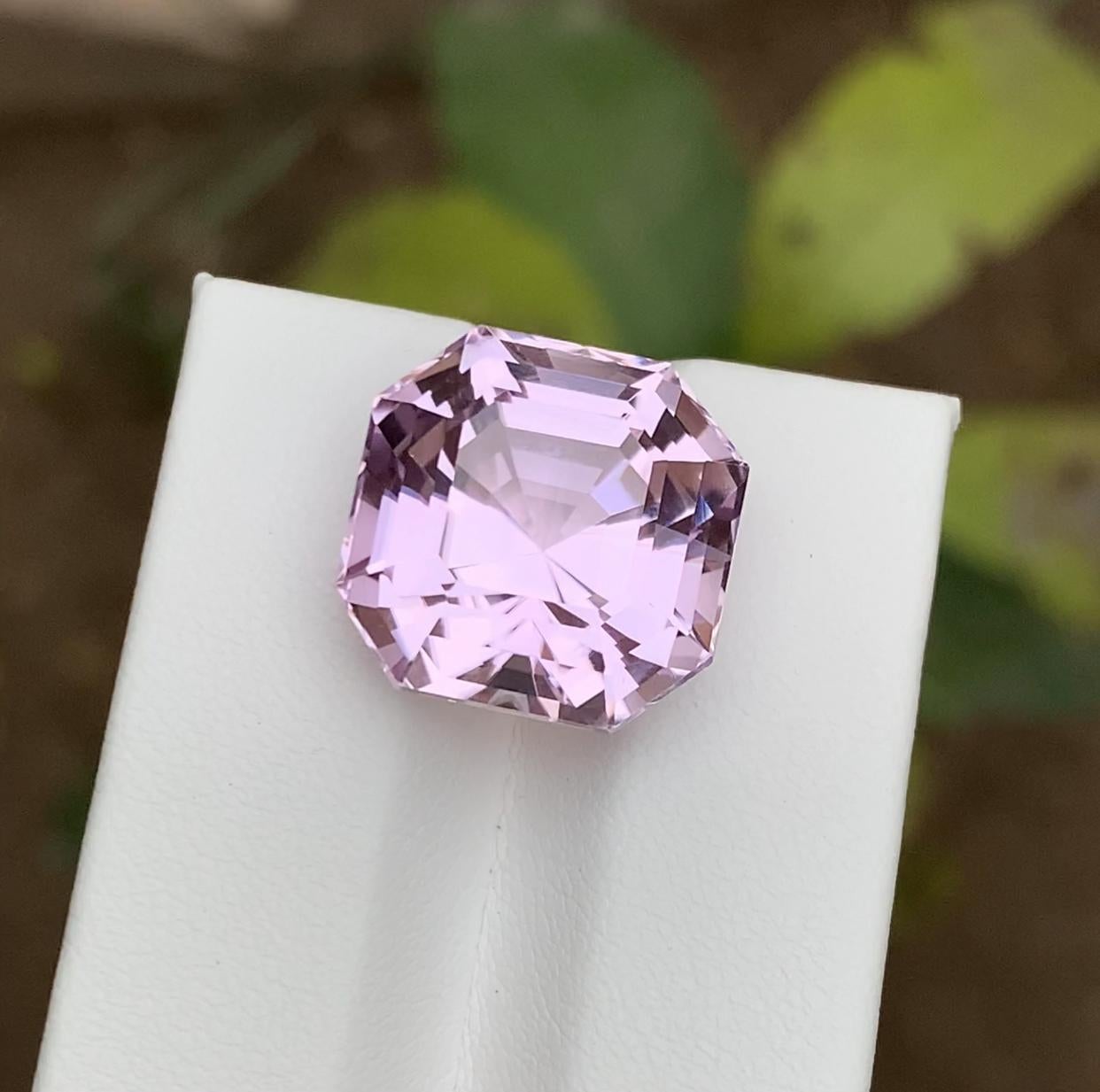 Light Purplish Pink Natural Kunzite Gemstone, 21.55 Ct Asscher Cut for Pendant  For Sale 8