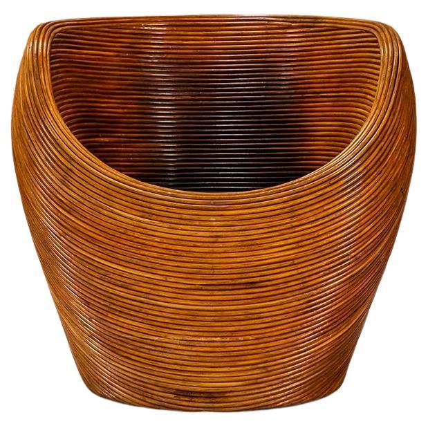 Light Rattan Pod Chair In The Style Of Vivai del Sud, Italy 1970s