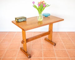 Light Red Oak Refectory Trestle Table Cotswold School Arts And Crafts Rustic MCM