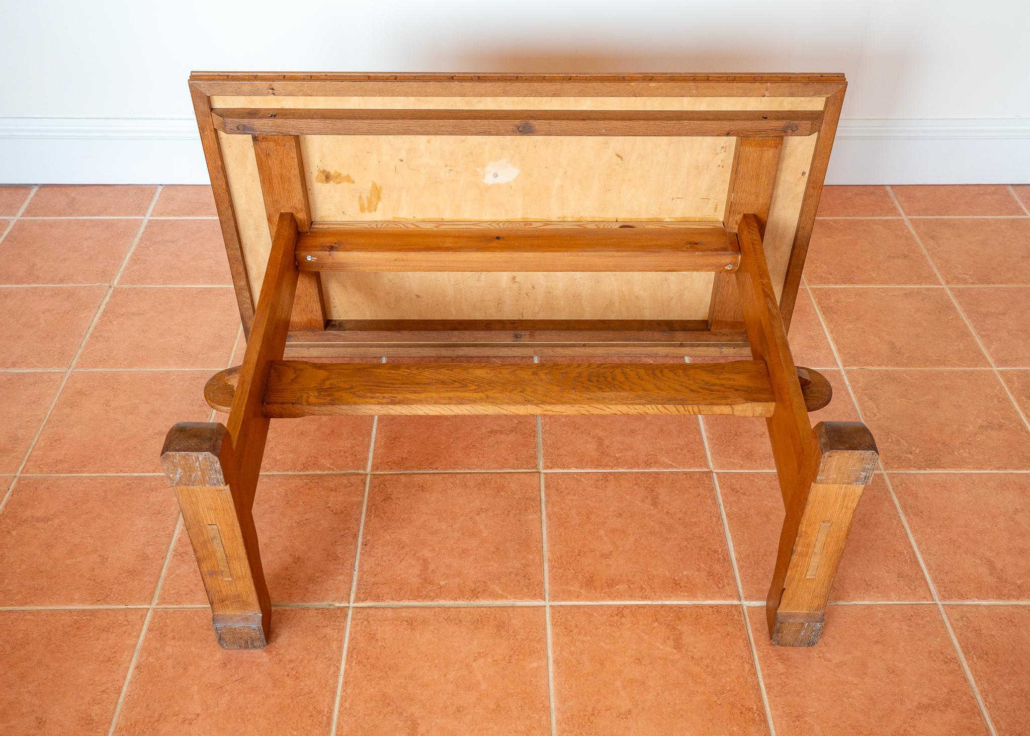 Light Red Oak Refectory Trestle Table Cotswold School Arts And Crafts Rustic MCM im Angebot 12