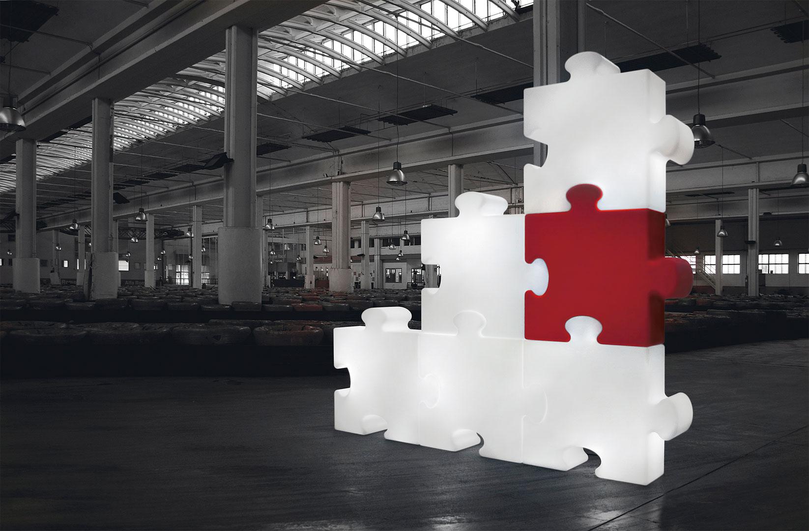Italian Light Red Puzzle Floor Lamp by SLIDE Studio For Sale