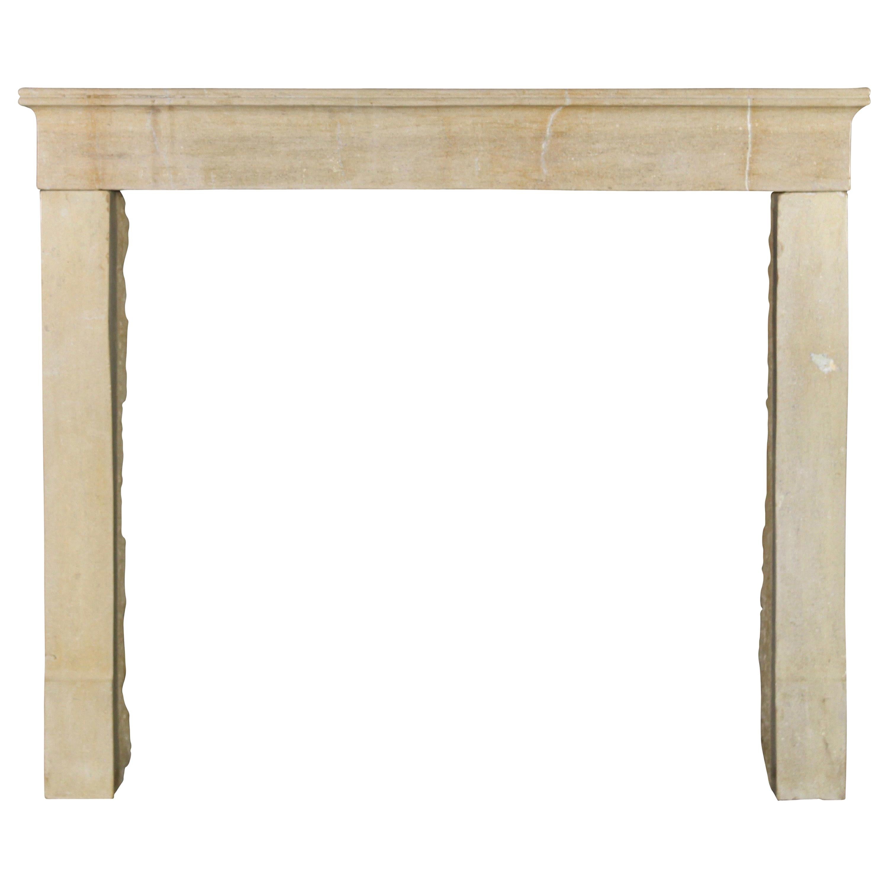 Light Reflecting French Style Antique Fireplace Surround in Limestone For Sale