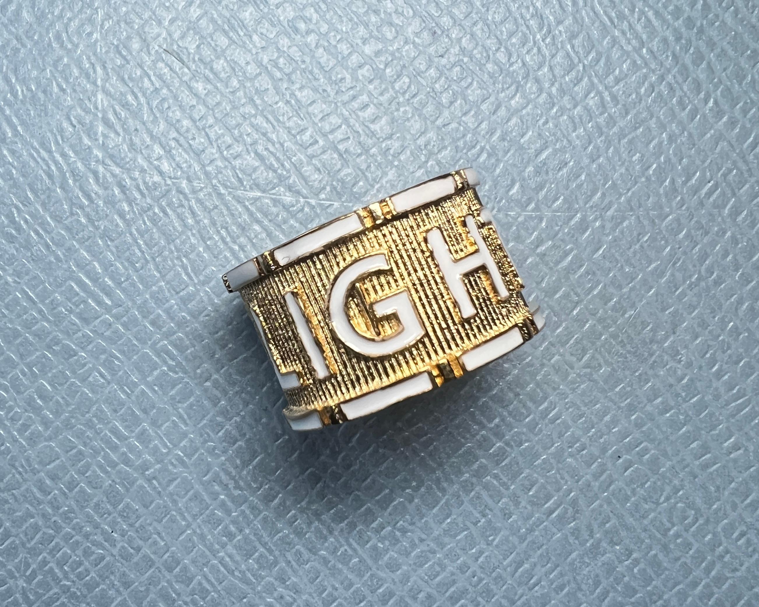 Victorian Light Ring 14k Solid Gold White Enamel Memento Mori For Sale