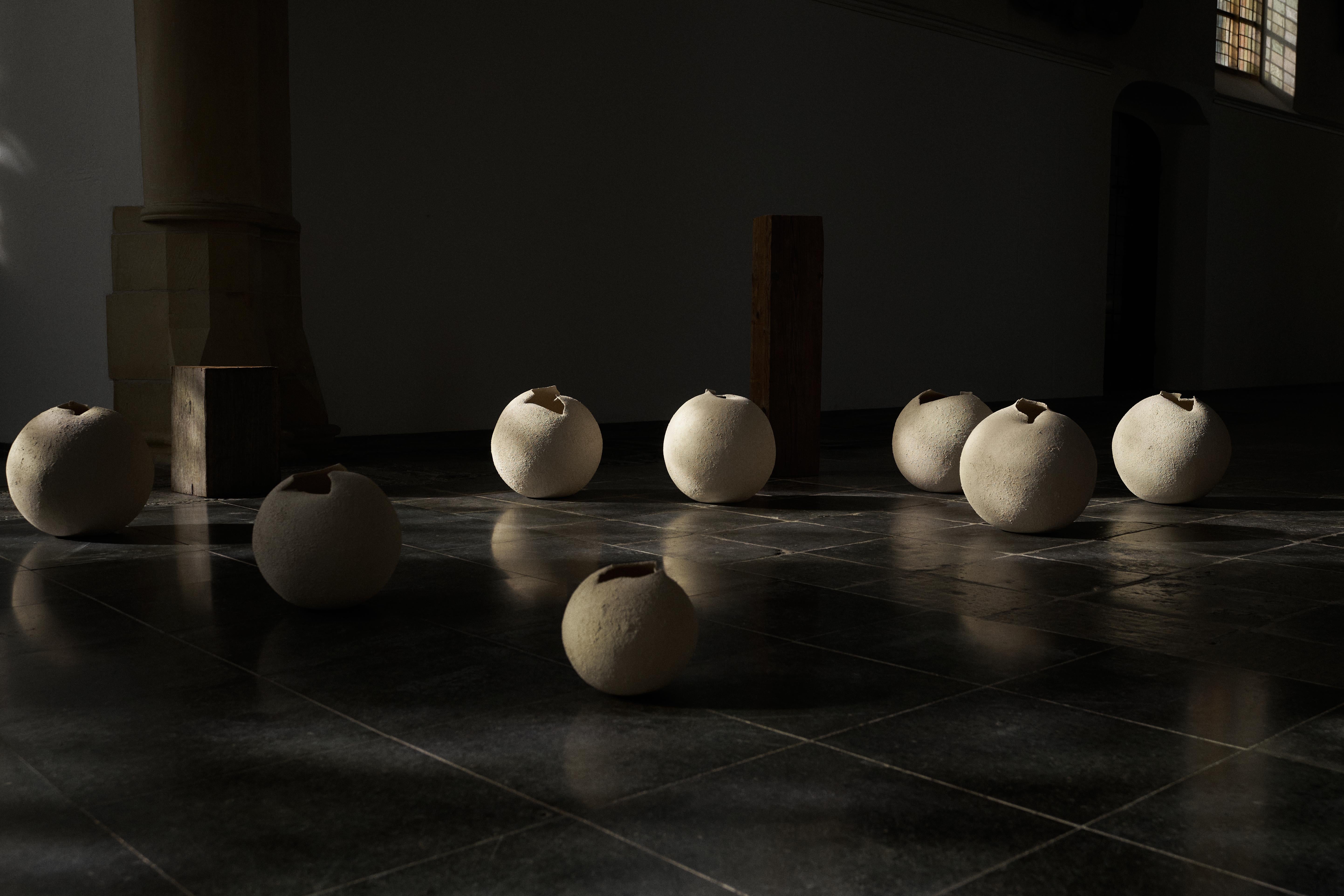 Hand-Crafted Light Rocks Stoneware Sculpture by Laura Pasquino For Sale