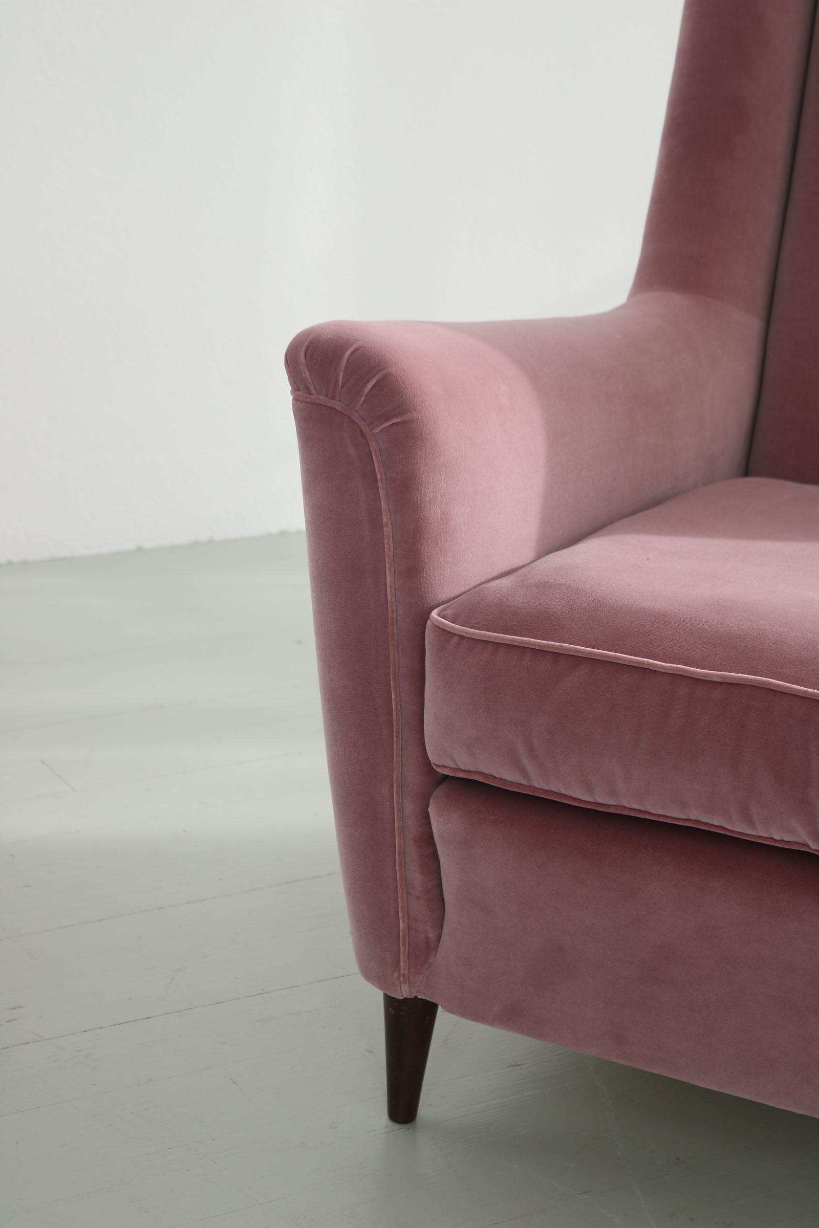 Light Rose Ico Parisi Armchair, 1950s, Italy For Sale 4