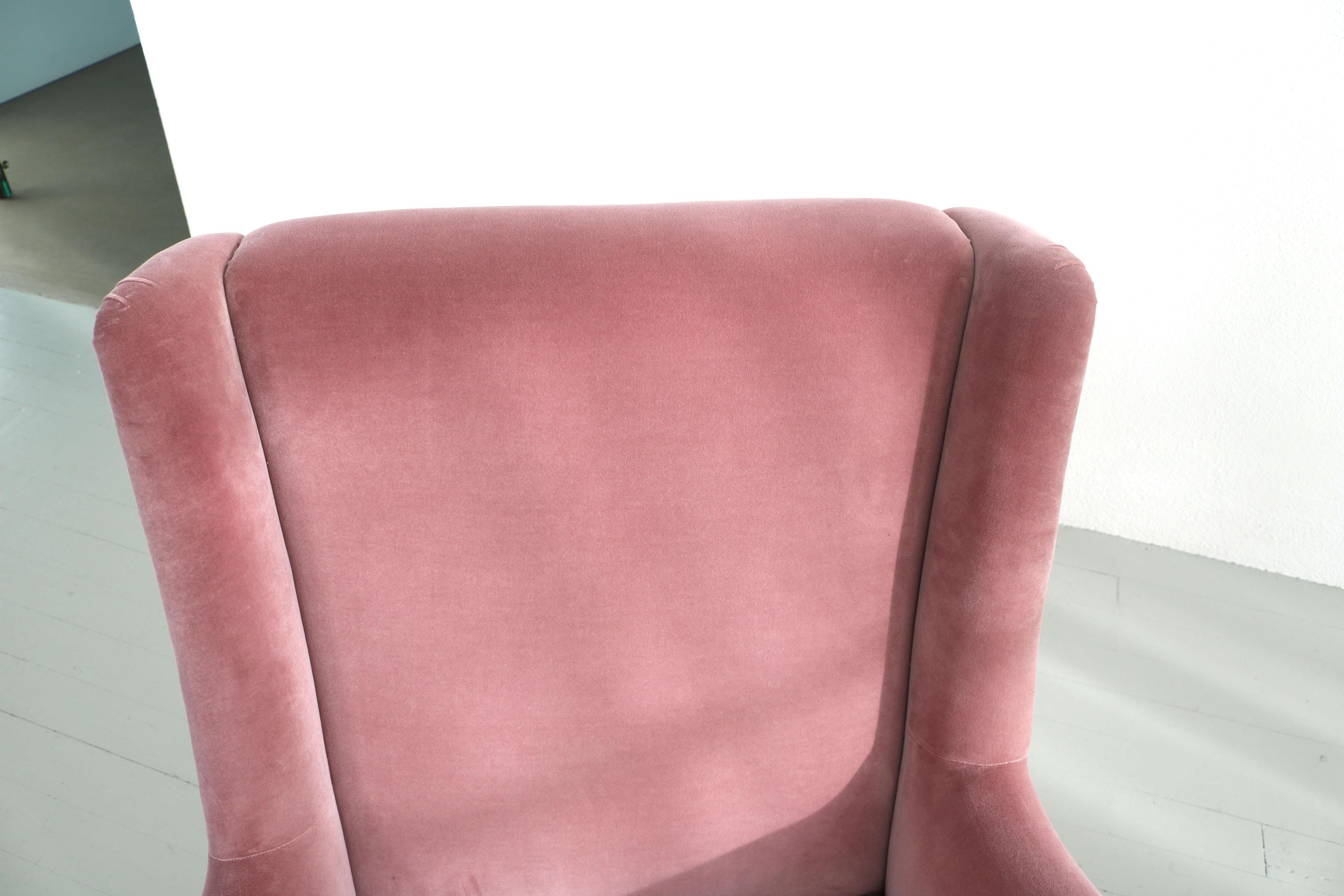 Light Rose Ico Parisi Armchair, 1950s, Italy For Sale 8