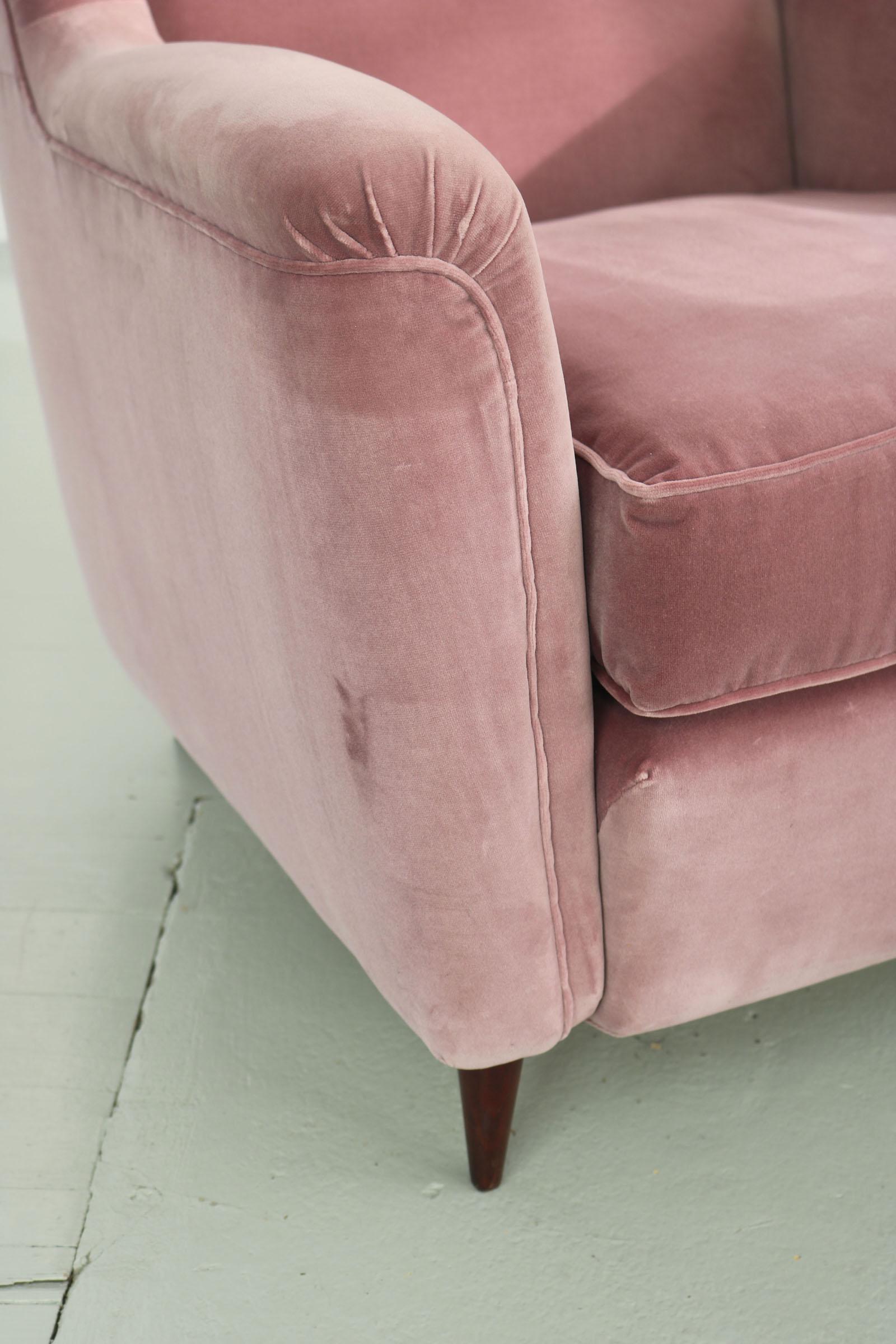 Light Rose Ico Parisi Armchair, 1950s, Italy For Sale 1