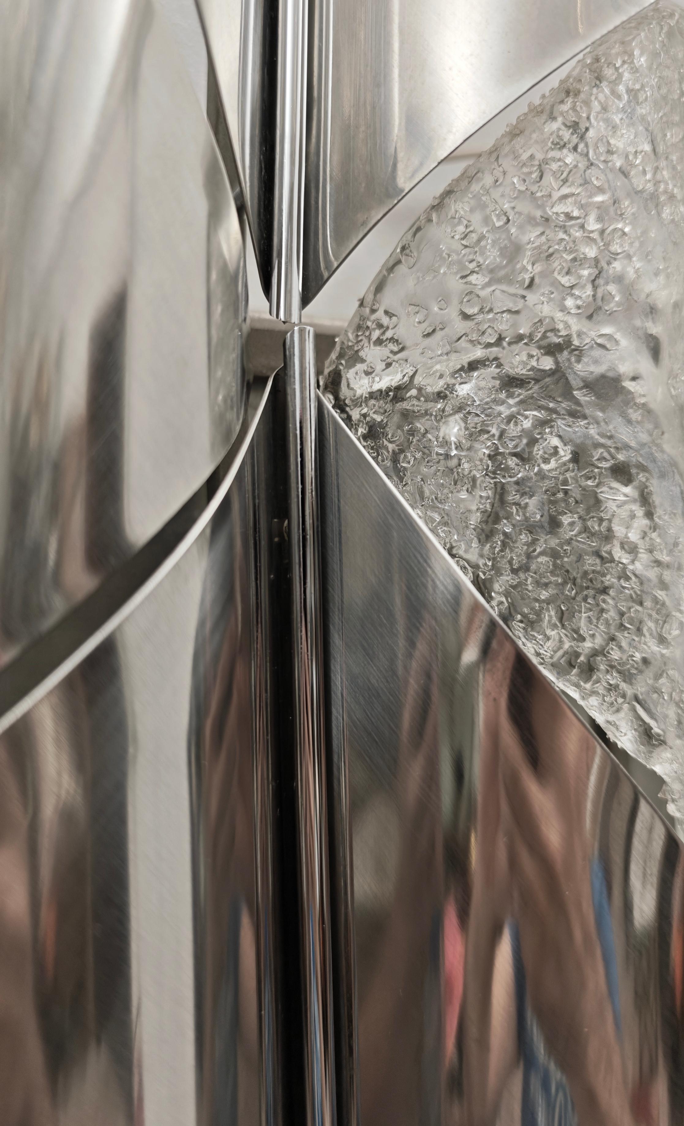 Light Sail Panel in Murano Glass and Chrome Mazzega Italy 70s Mid-Century Modern For Sale 12