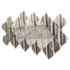 Light Sail Panel in Murano Glass and Chrome Mazzega Italy 70s Mid-Century Modern