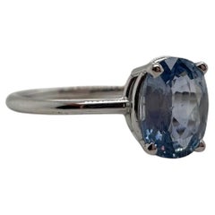 Anillo de zafiro Light Anillo de compromiso de oro blanco de 14 KT