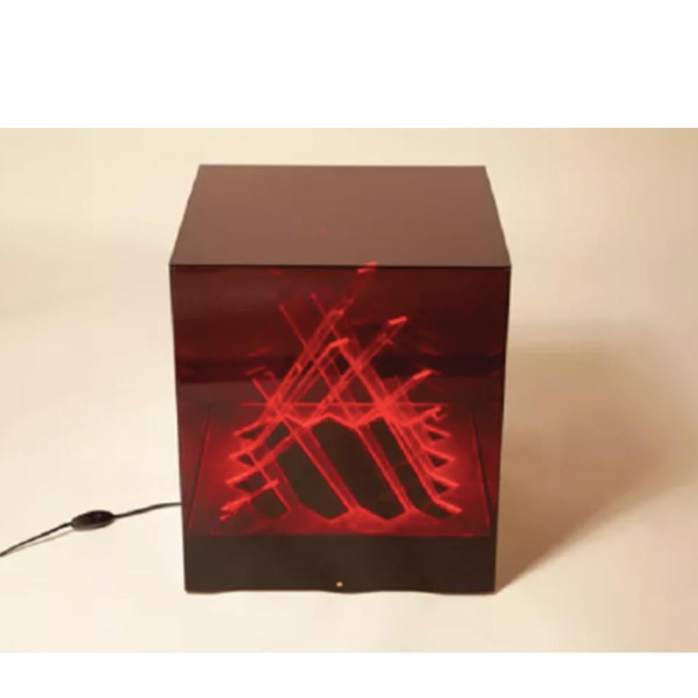Etched Light sculpture James riviere cubo di teo For Sale