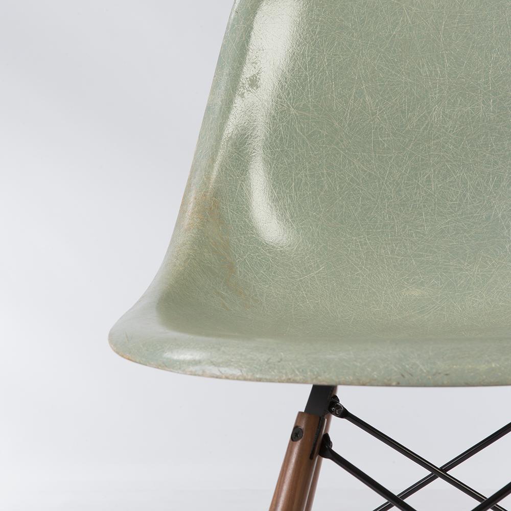 American Light Seafoam Herman Miller Eames DSW Original Side Shell Chair