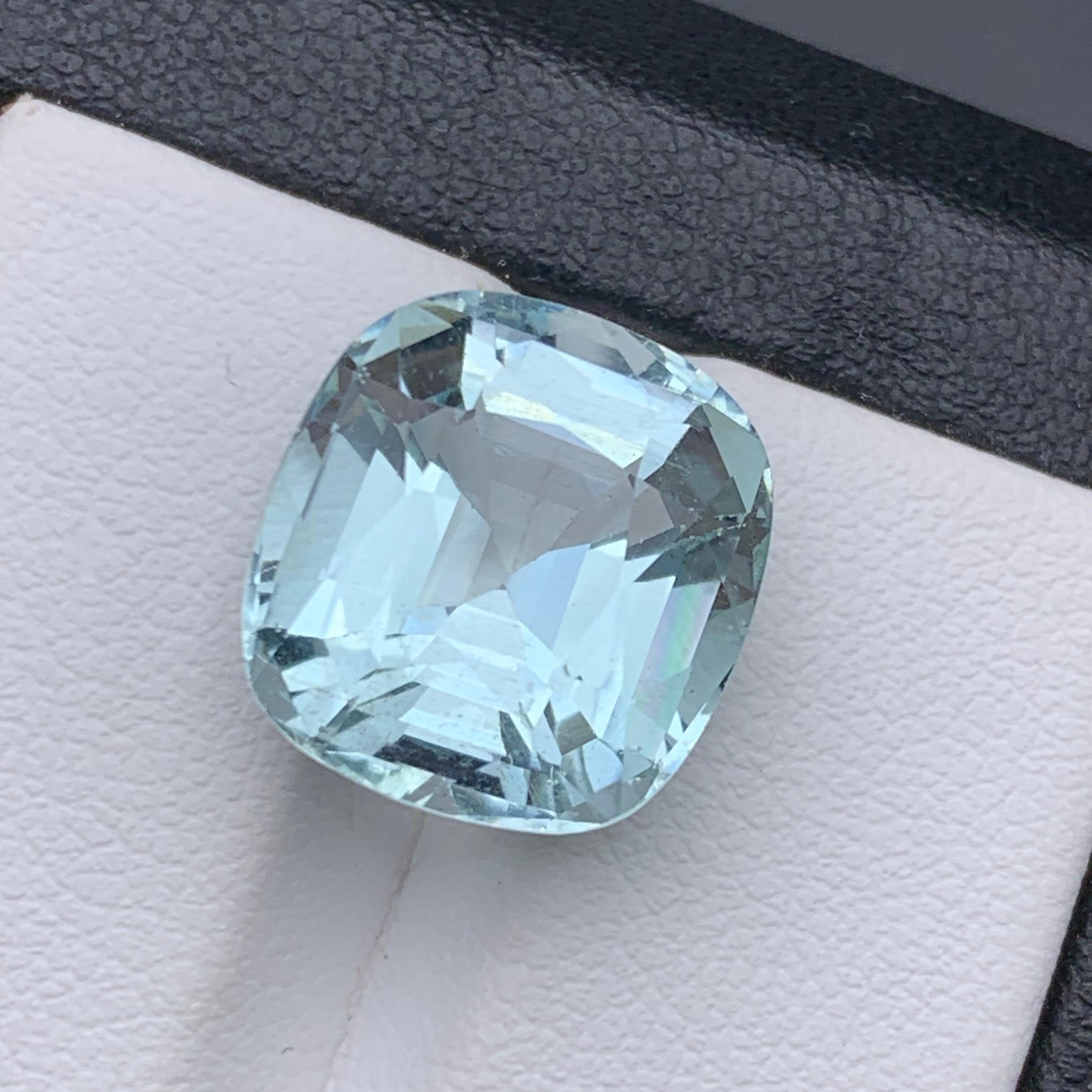 Light Seafoam Natural Aquamarine Loose Gemstone for Ring, Necklace Pendant or any other Jewelry Setting–Cushion Cut!!

💎 GEMSTONE TYPE: Aquamarine 
⚖️ WEIGHT: 9.90 Carats
🪚 SHAPE & CUT: Cushion Cut
📏 SIZE (MM): 14.11 x 13.18 x 9.24
🌈 COLOR: