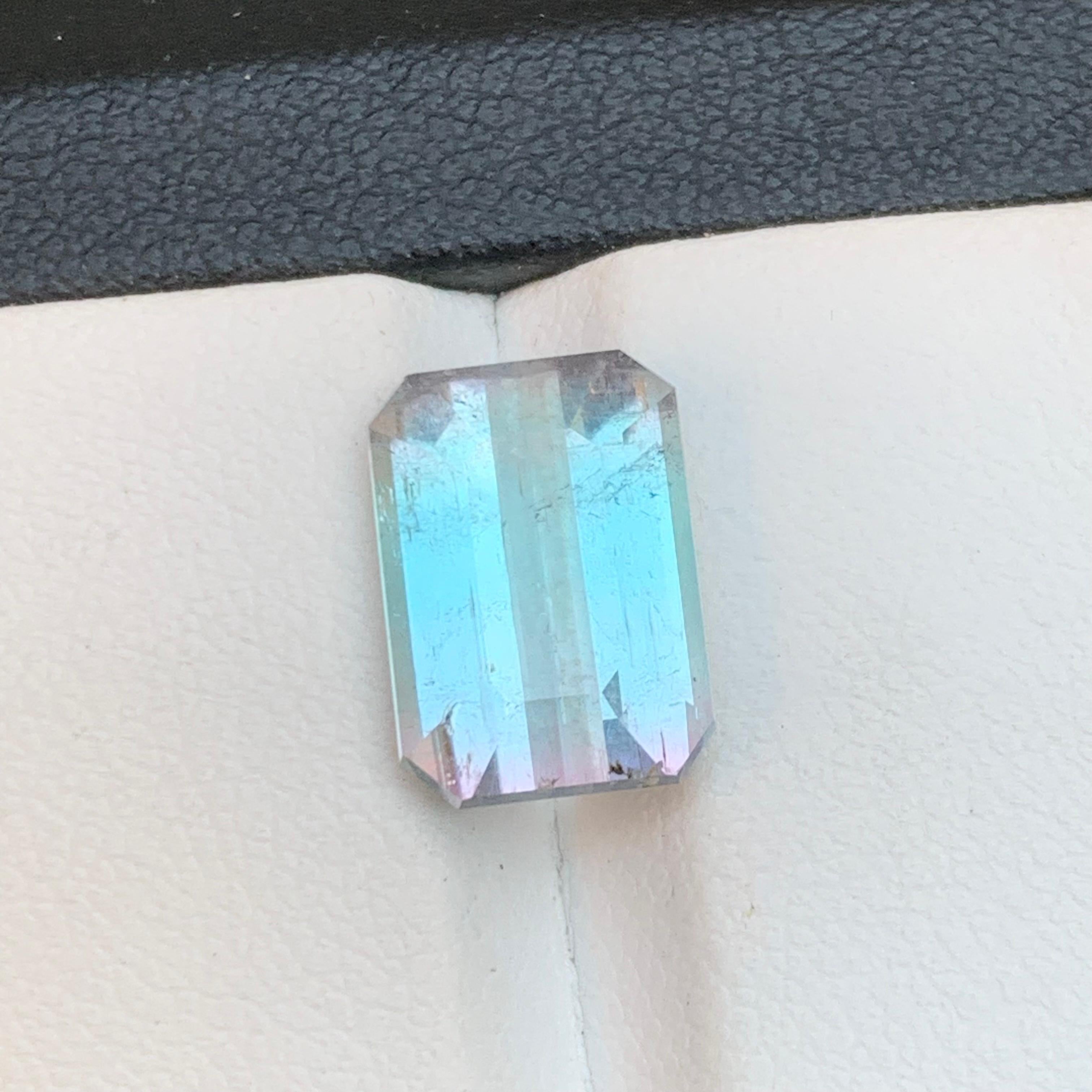 Bague en écume de mer et tourmaline naturelle rose bicolore, pierre précieuse non sertie 5,75 carats en vente 4