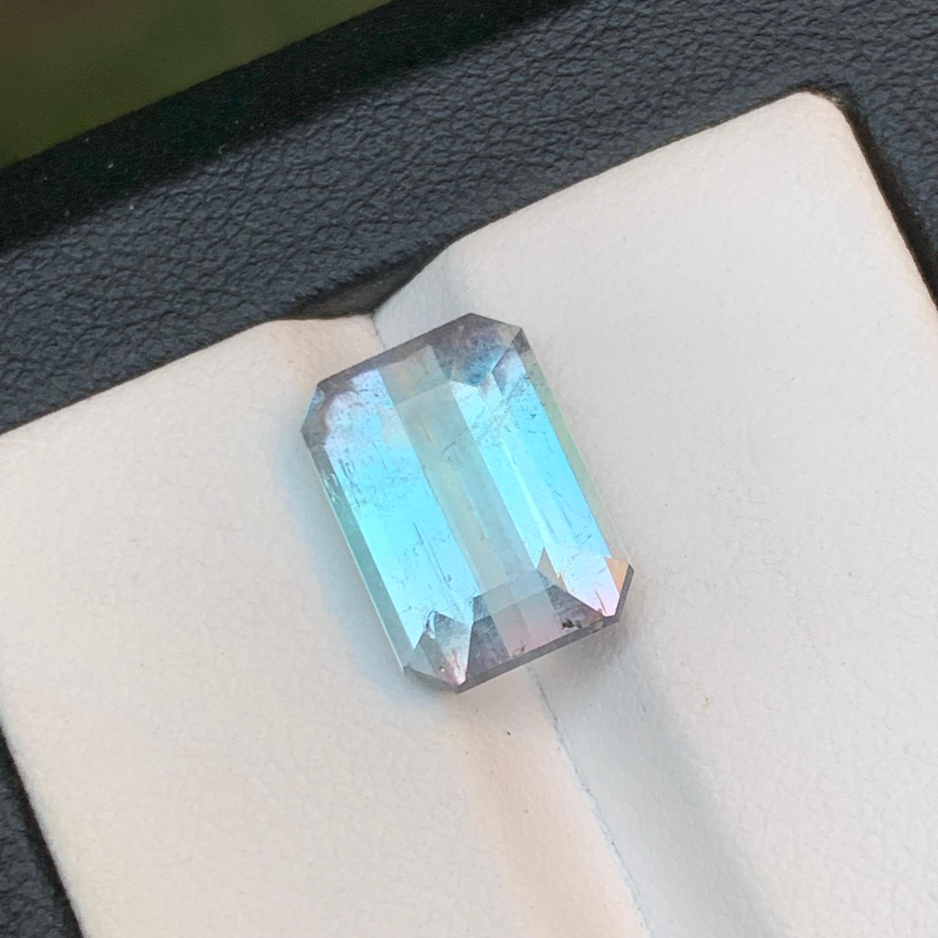 Bague en écume de mer et tourmaline naturelle rose bicolore, pierre précieuse non sertie 5,75 carats en vente 2